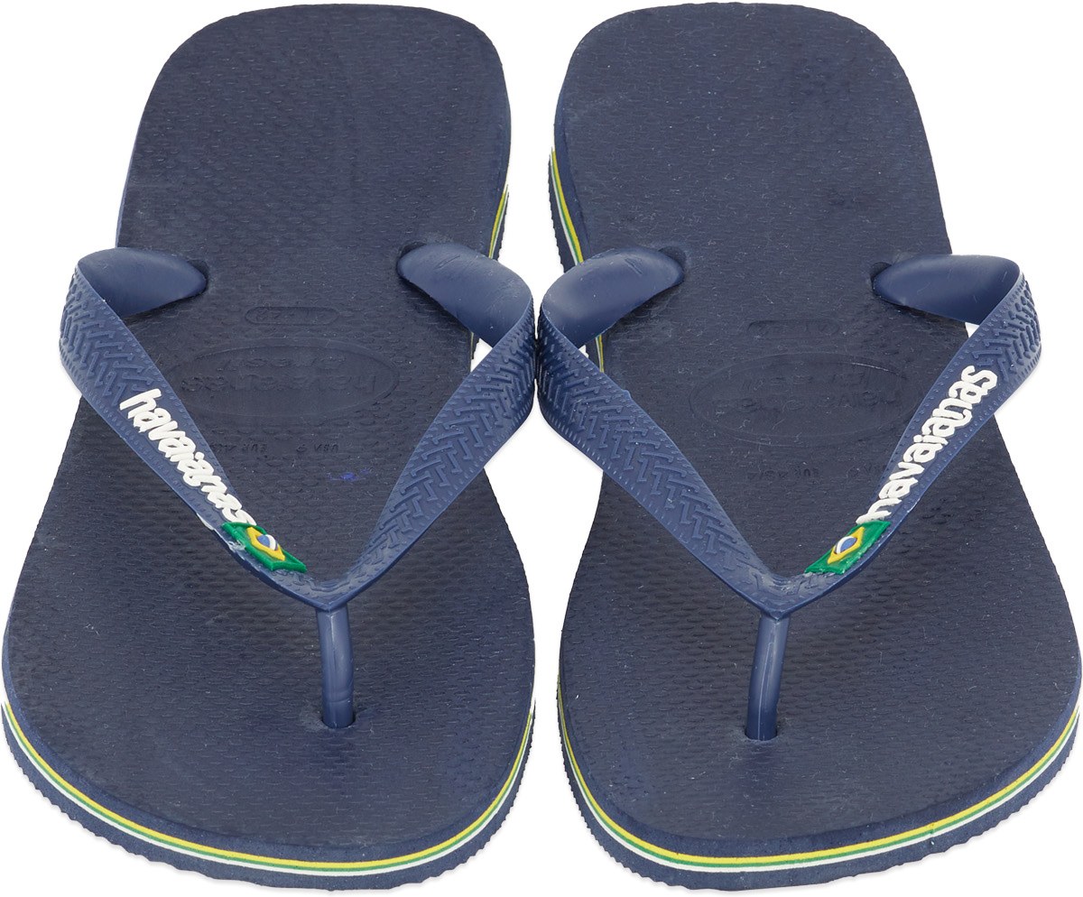 Havaianas brasil logo flip flops in navy