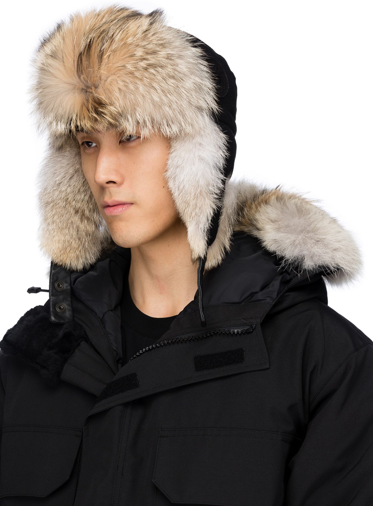 canada goose aviator hat black label