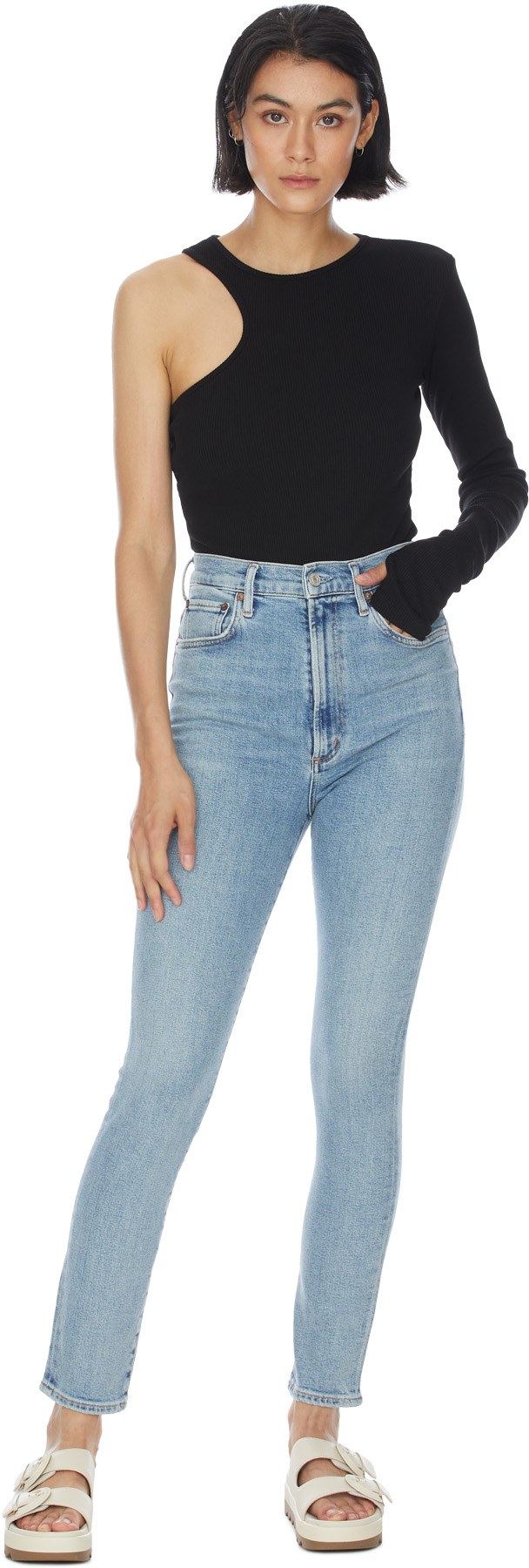 AGOLDE Pinch Waist Ultra High Rise Skinny Jeans influenceu