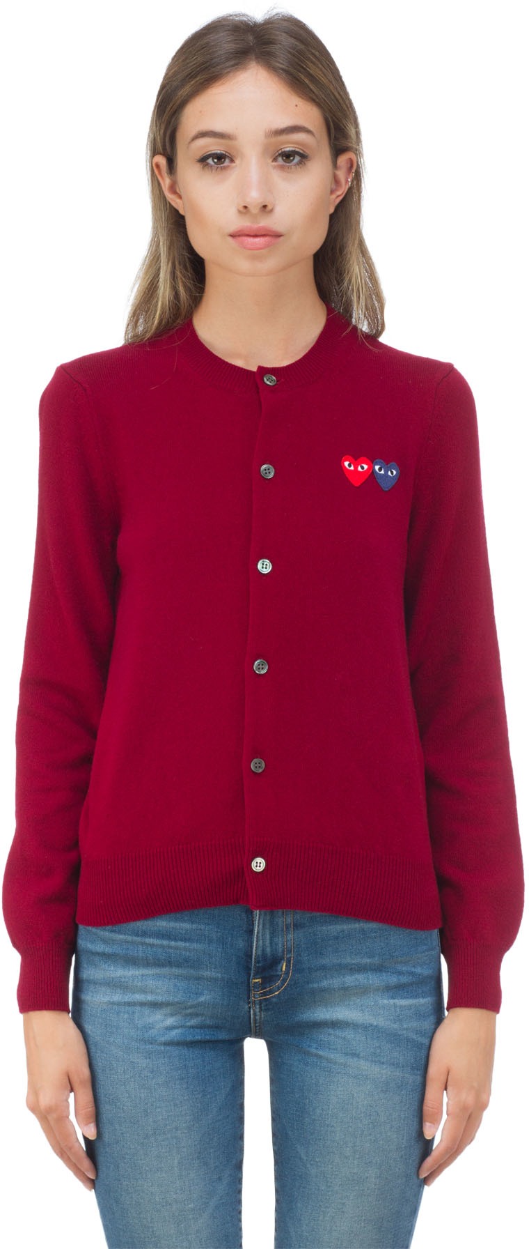 Comme des garcons double heart clearance cardigan