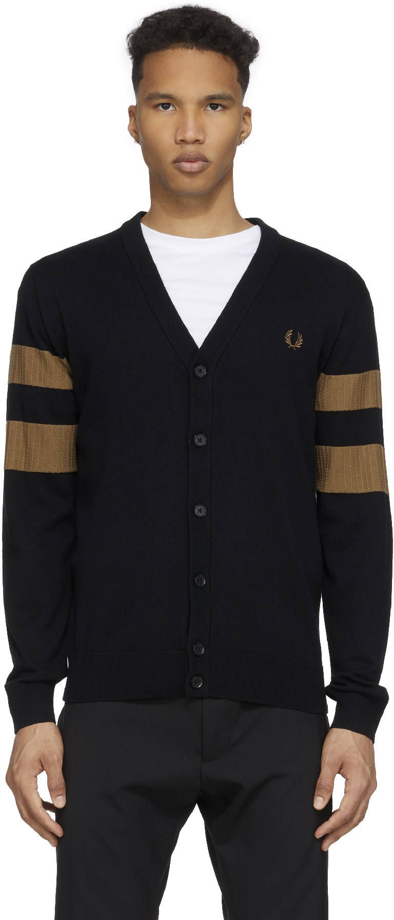 Fred perry 2025 tipped sleeve cardigan