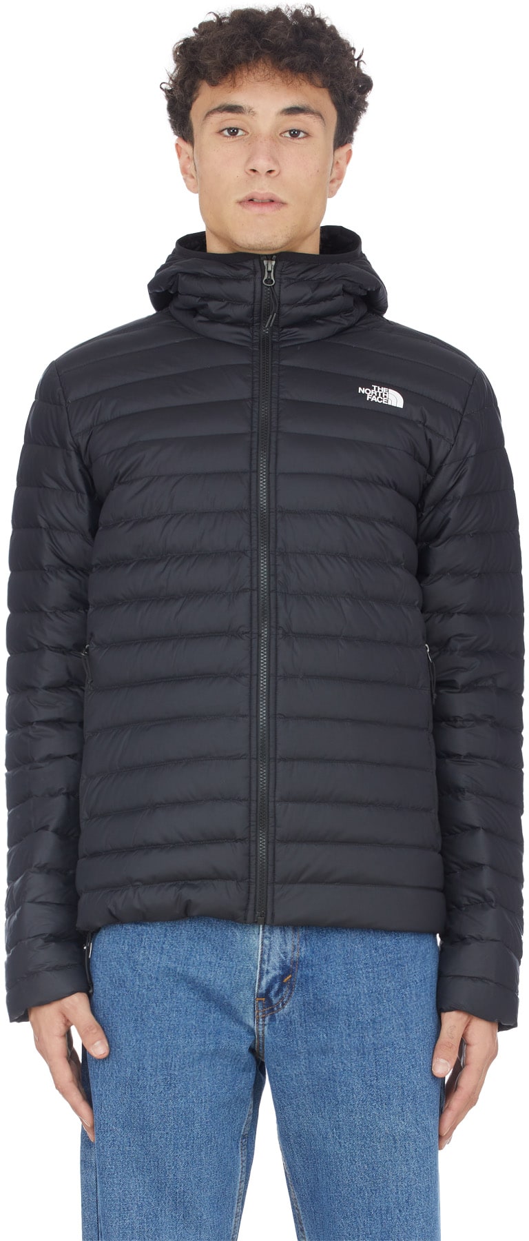 the north face nylon stretch packable quilted hooded down jacket