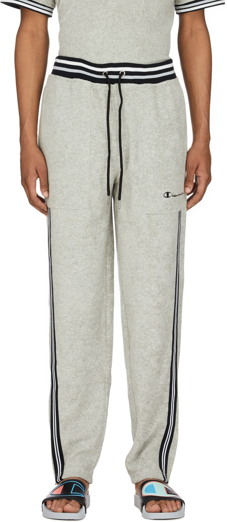 champion terry warm up pants