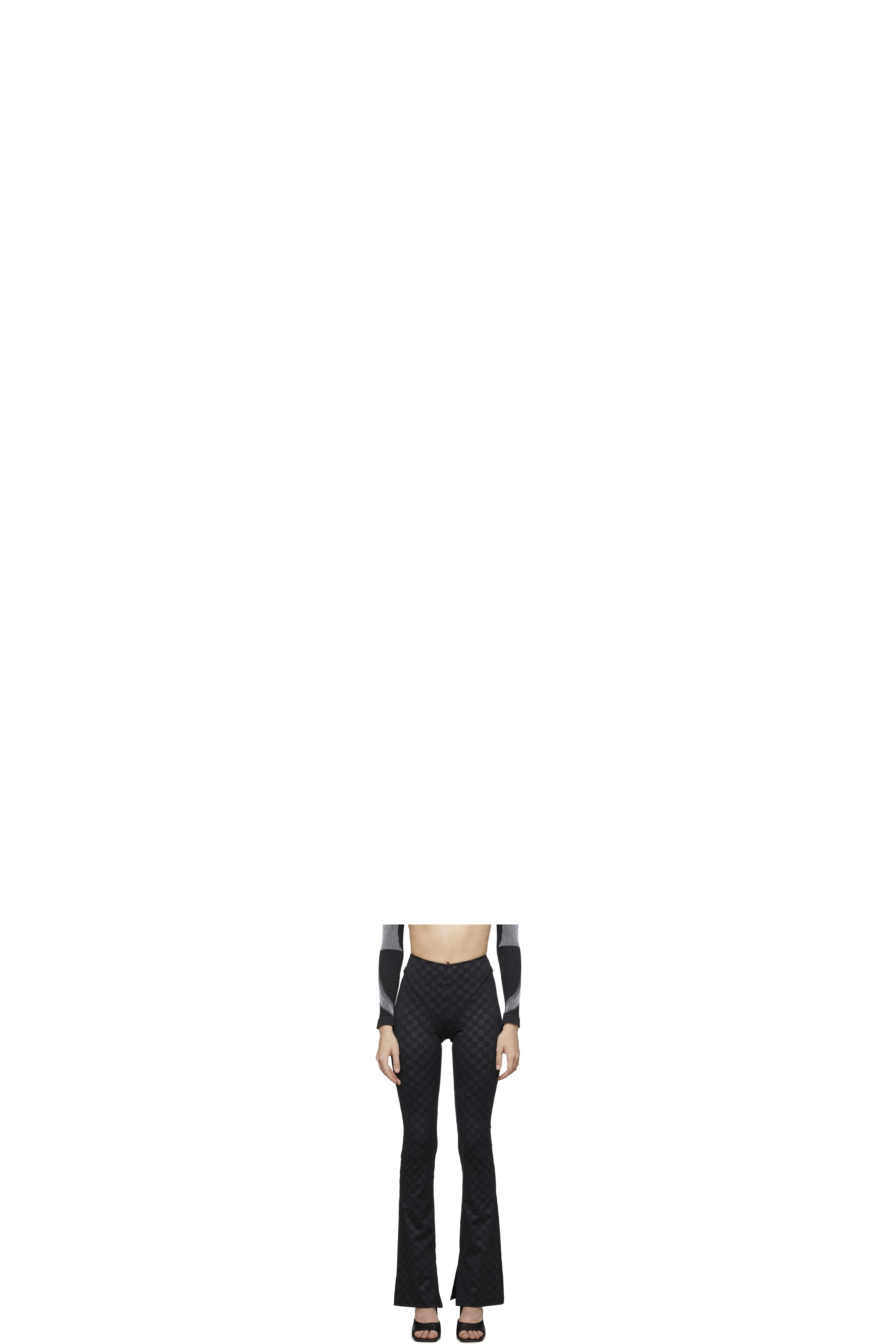 Black Monogram Flared Pants