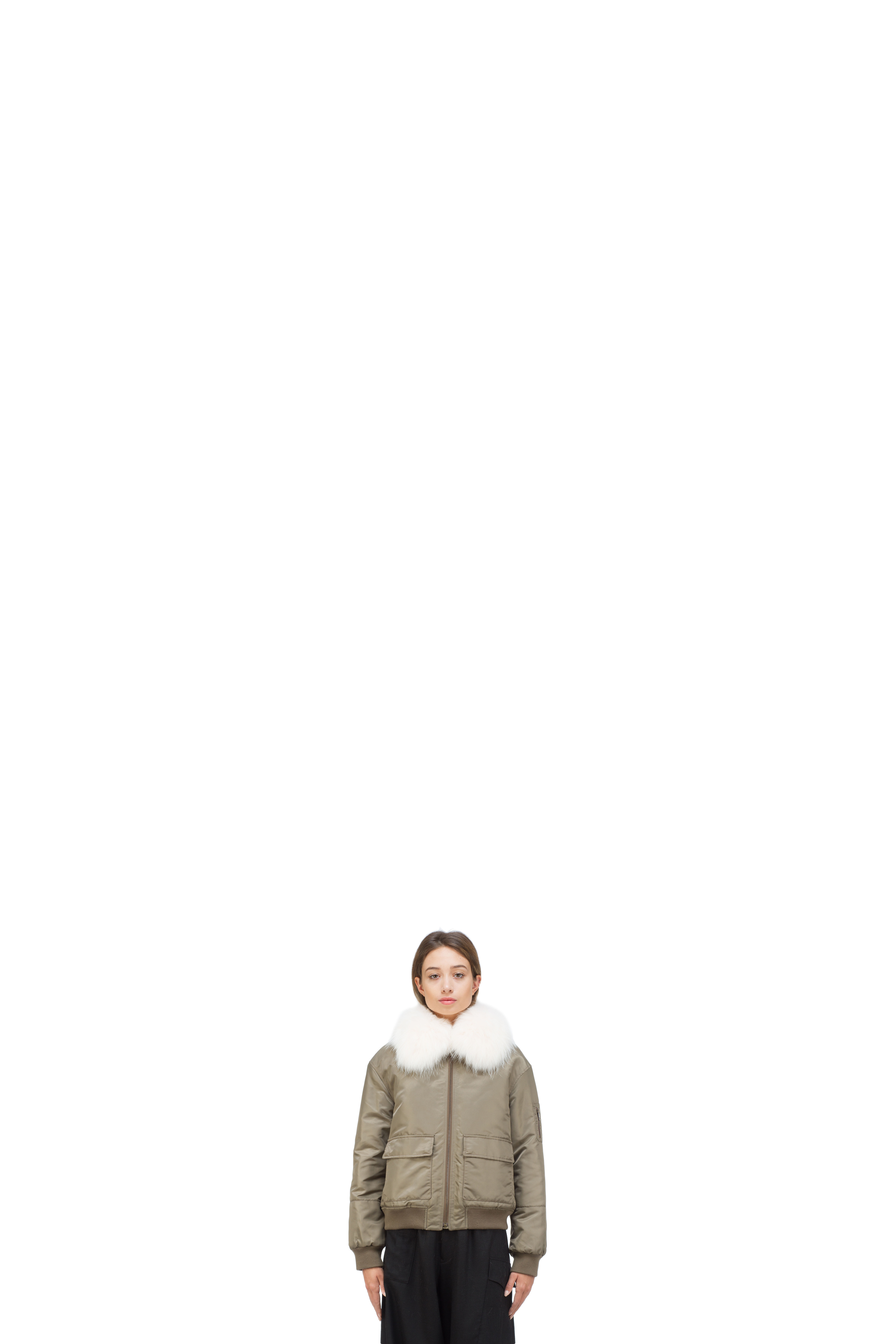 Brown Rabbit Fur Bomber