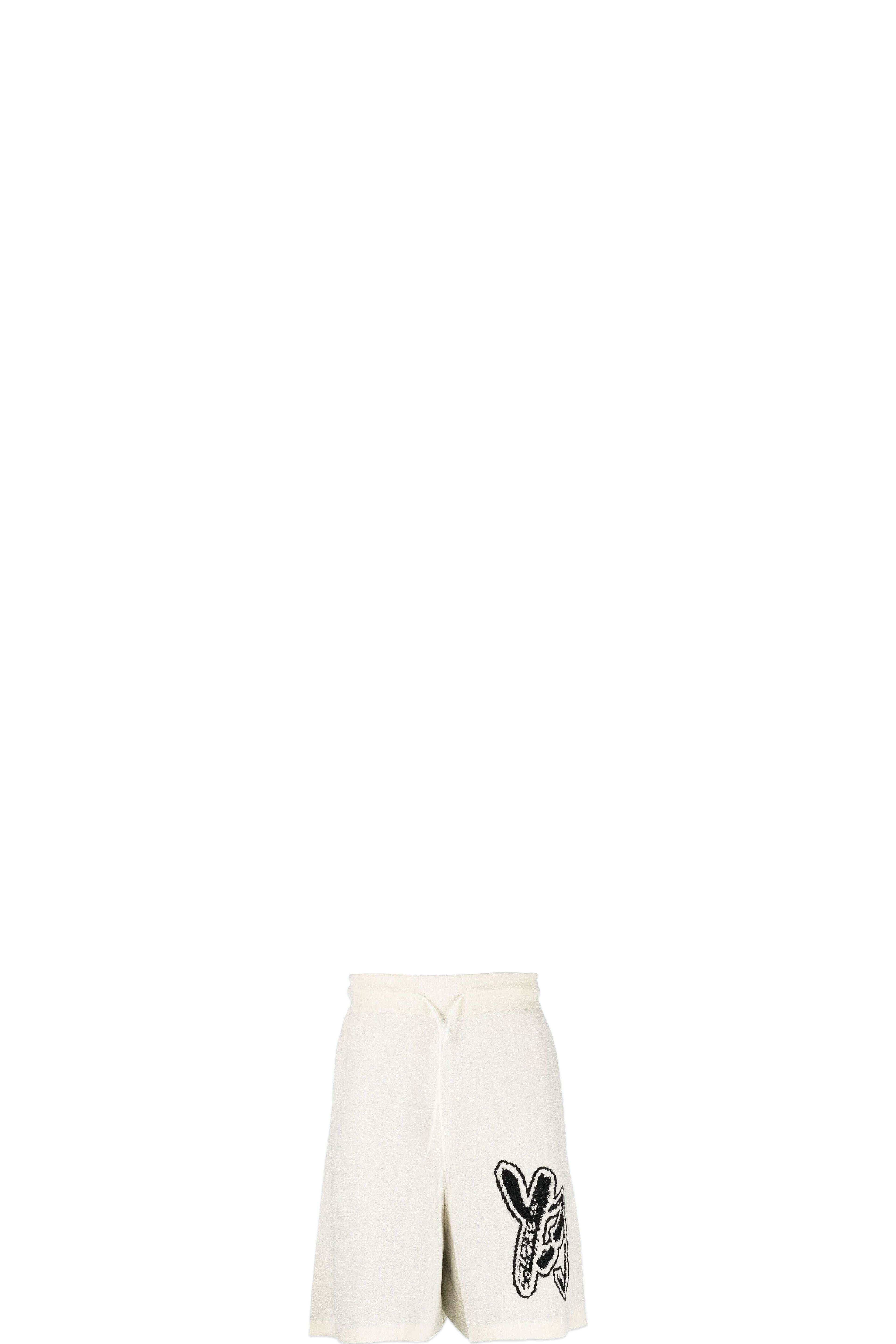 White Logo Knit Shorts