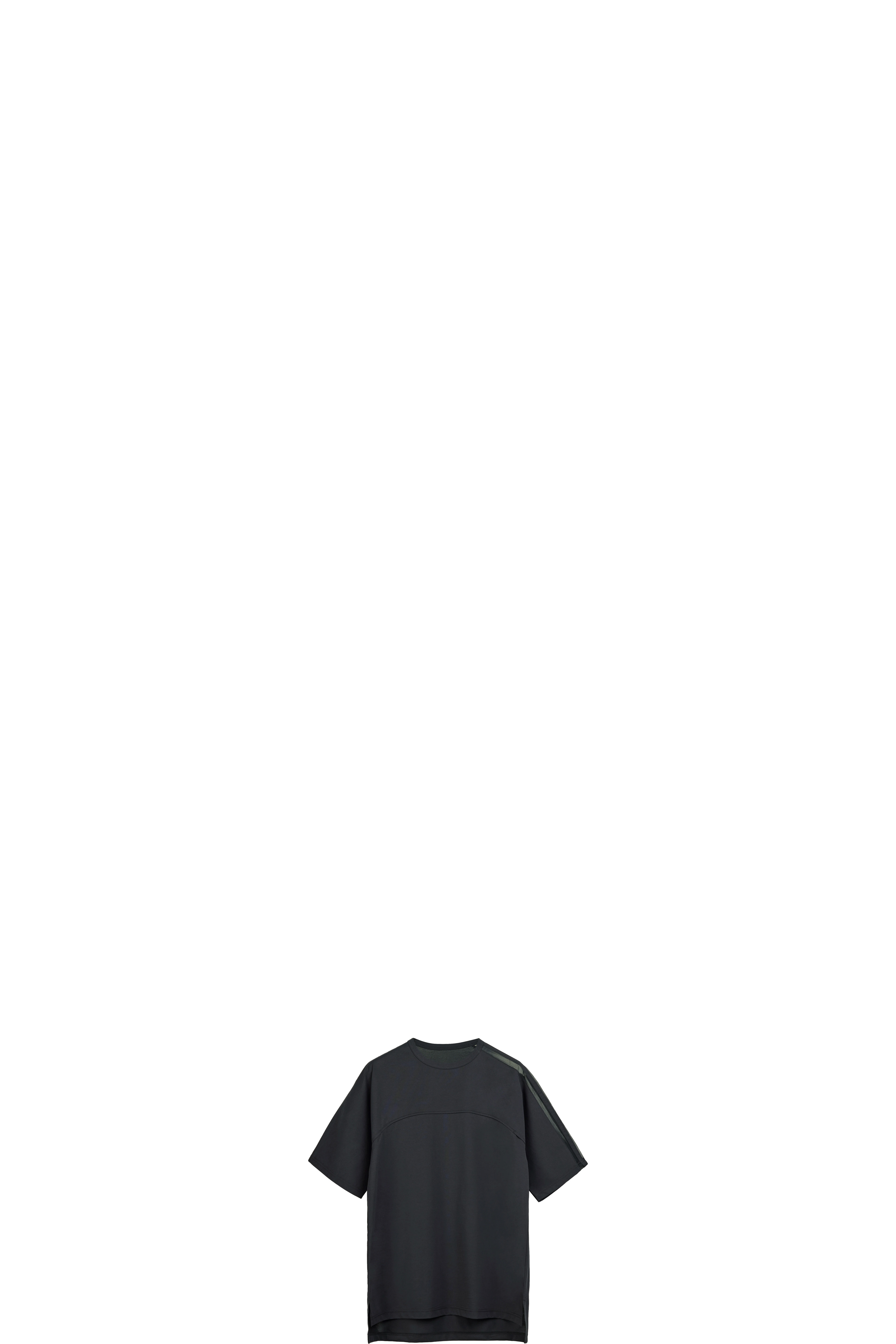 Black Mesh 3-Stripes Short Sleeve T-Shirt