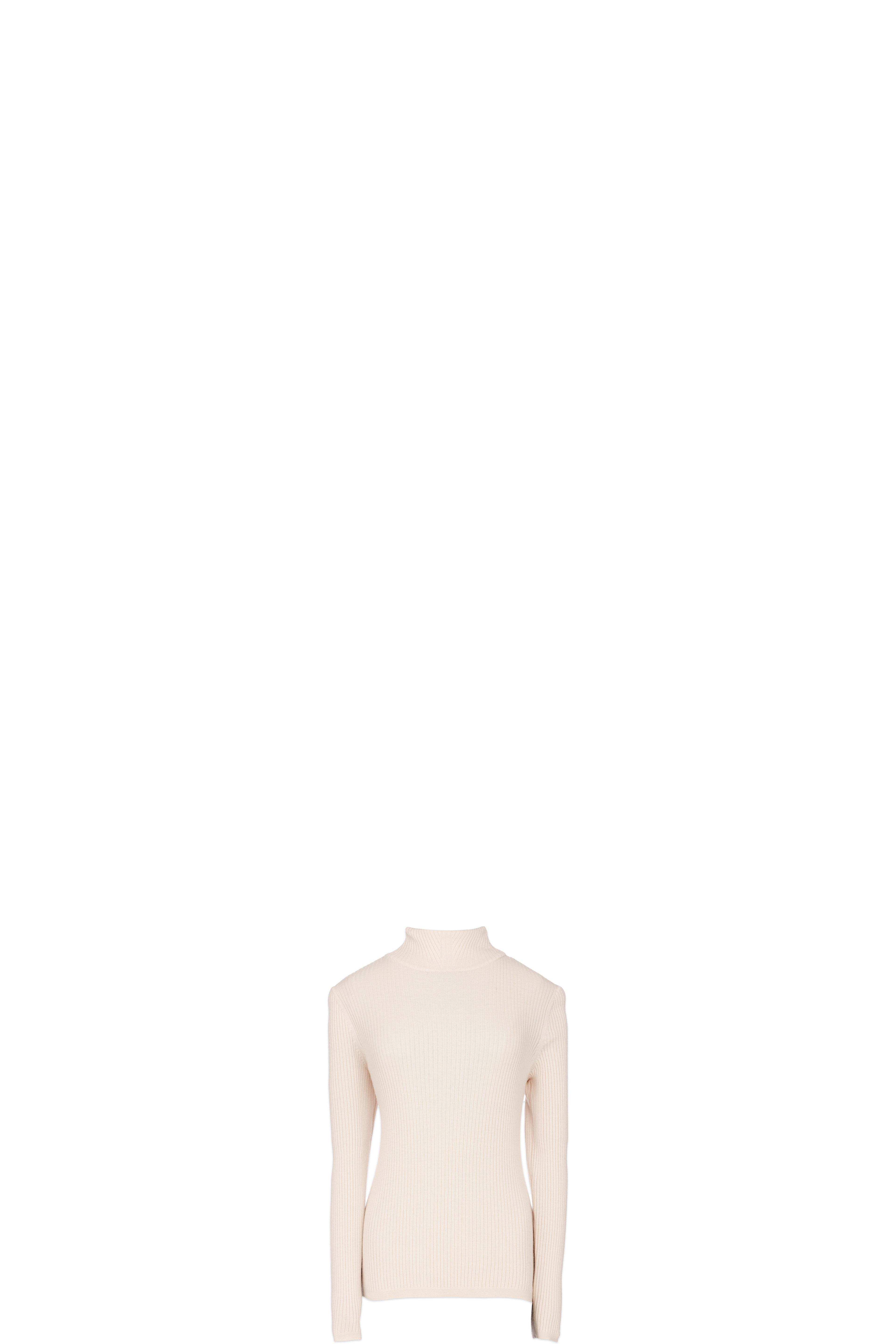 White Carmen Knit Mock Neck Sweater