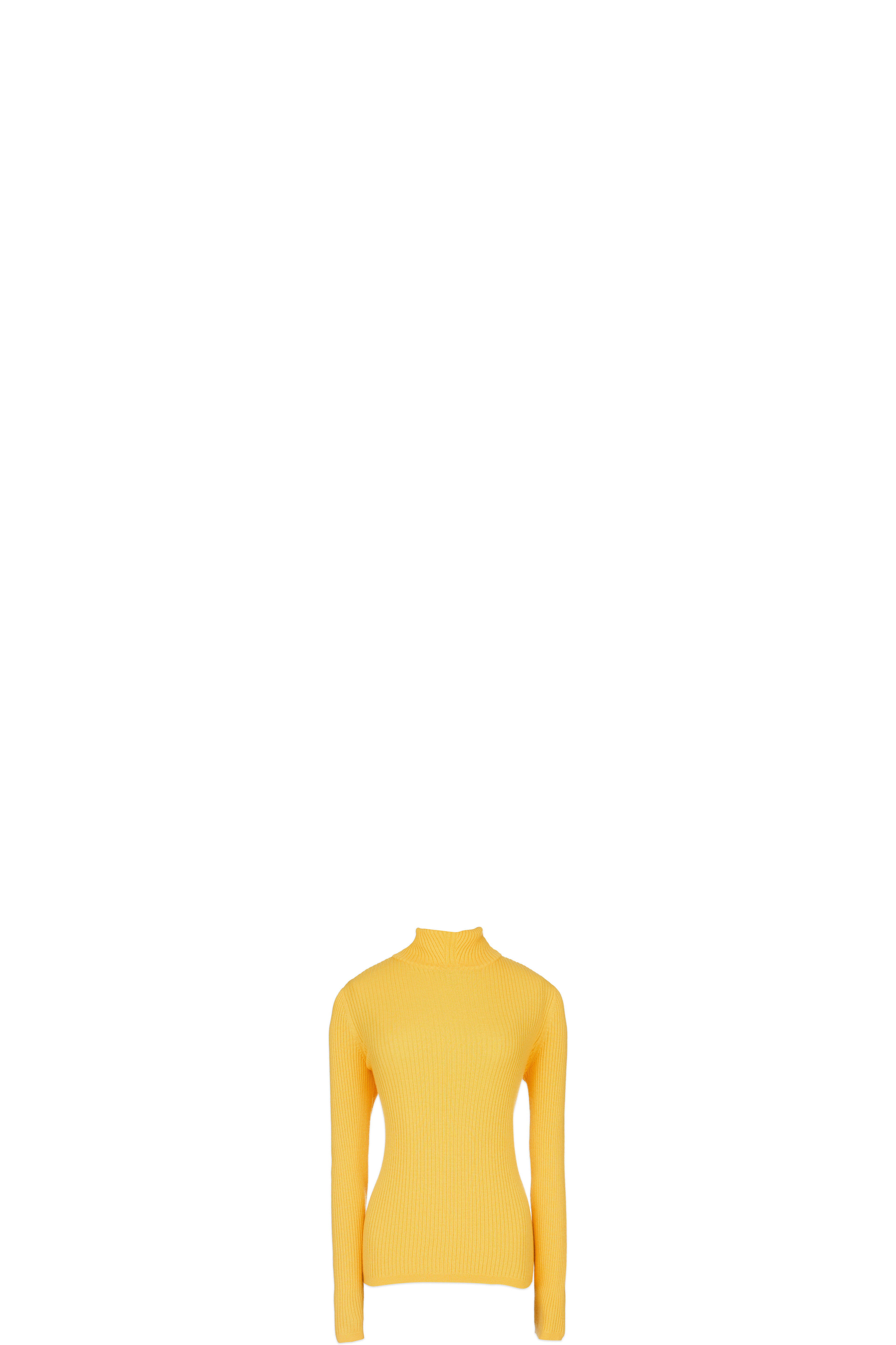 Yellow Carmen Knit Mock Neck Sweater