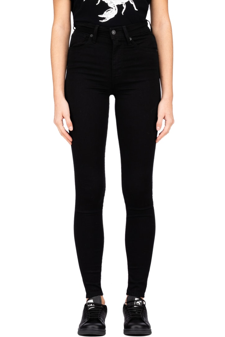 Levis: Mile High Super Skinny Jeans - Black Galaxy | influenceu