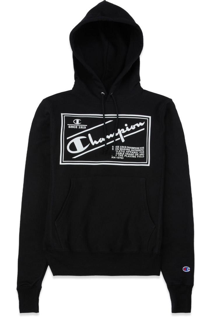 champion label hoodie