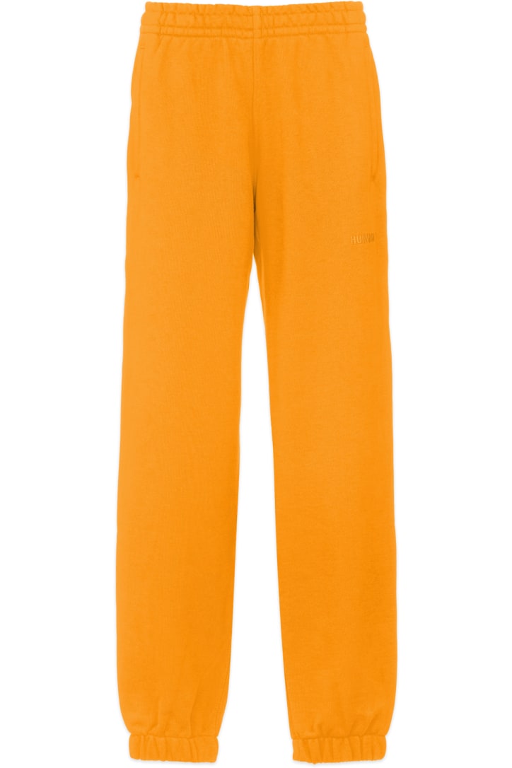 bright orange sweatpants