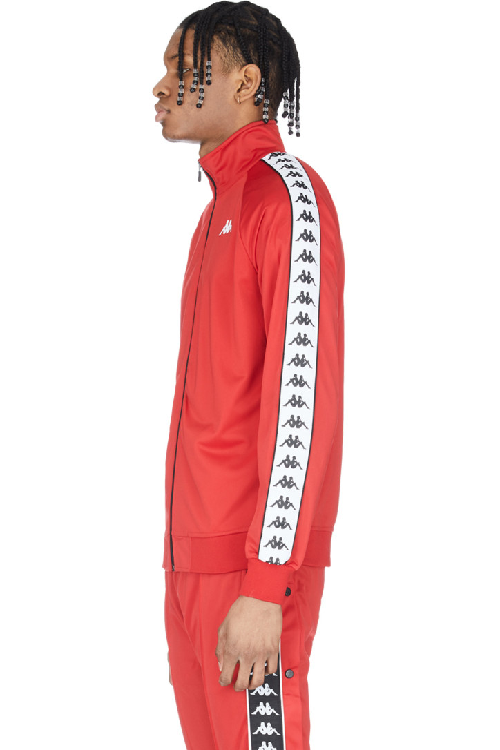 red and black kappa jacket