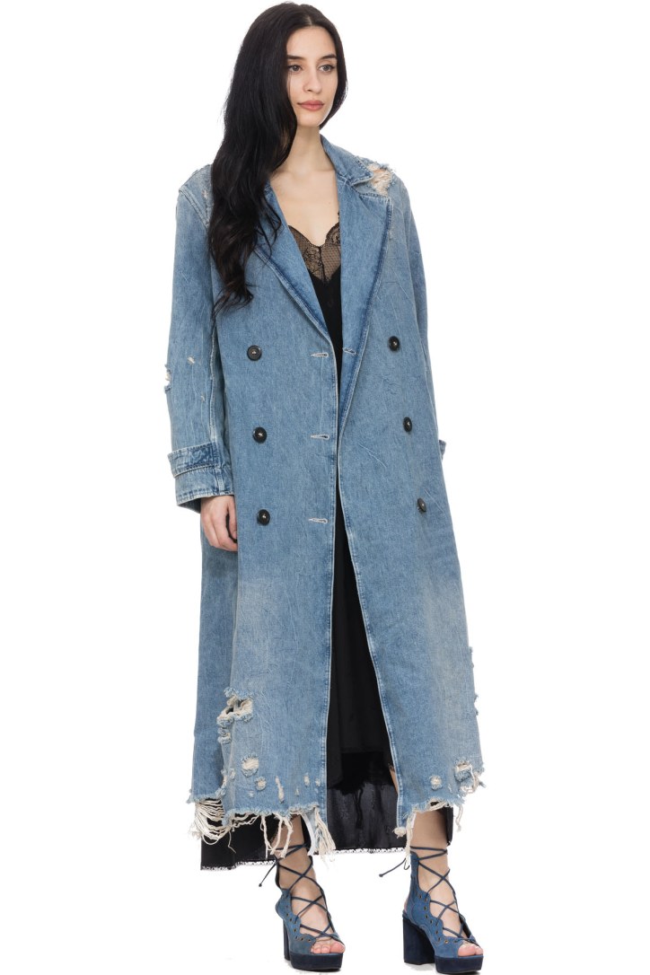 alexander wang denim trench coat