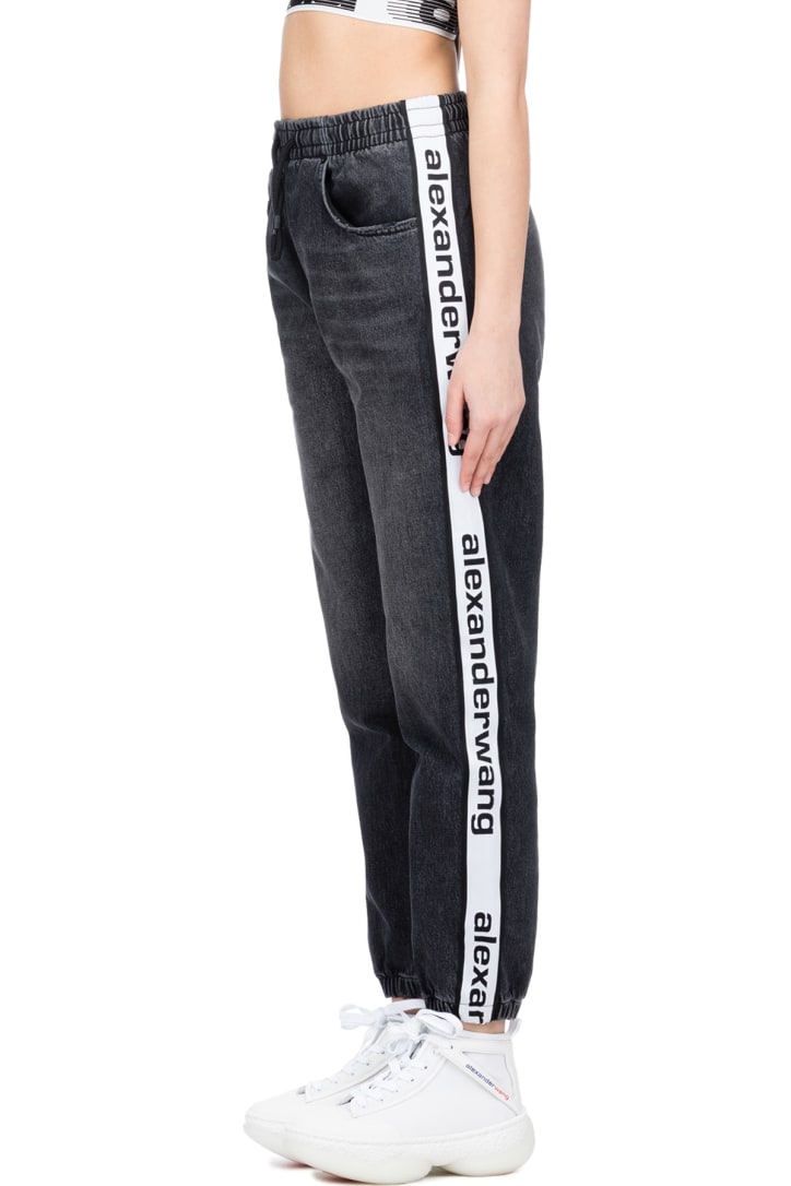 alexander wang logo tape jogger