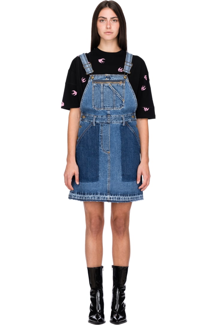 denim skirt dungarees