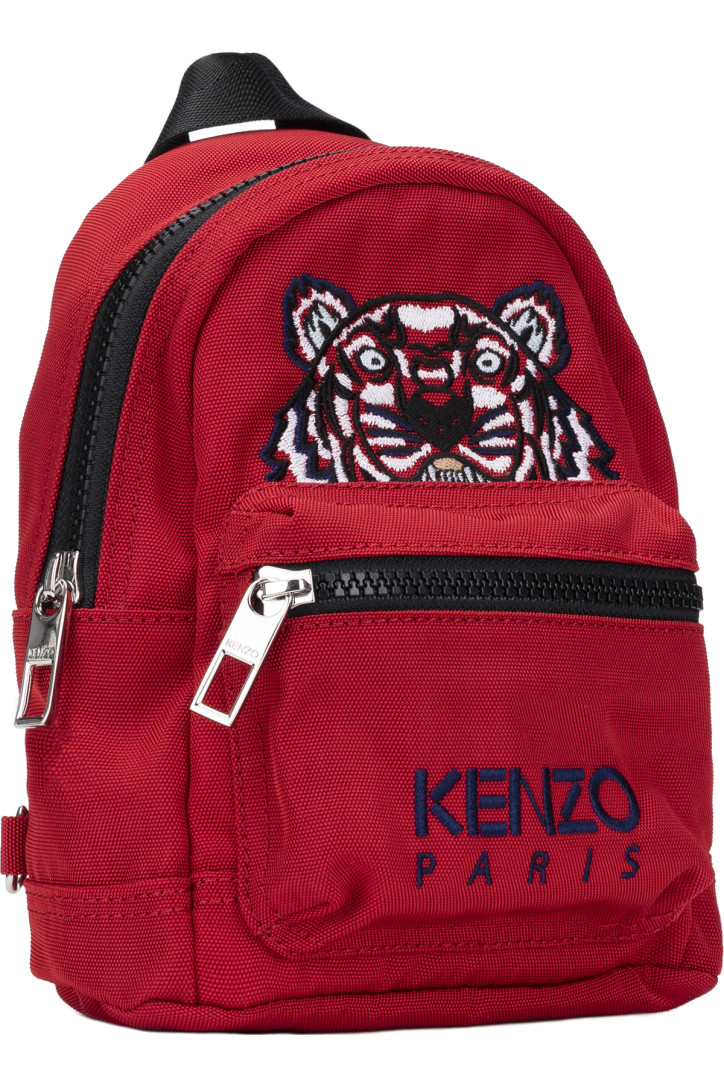 Kenzo Mini Tiger Canvas Backpacks Medium Red influenceu