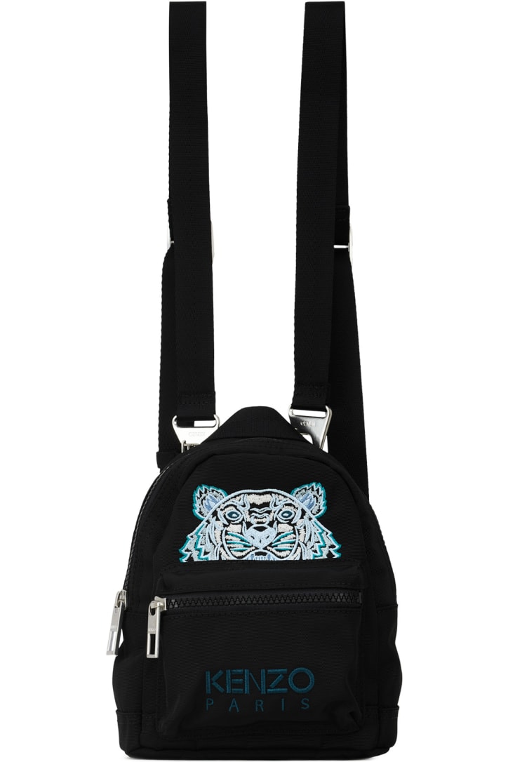 kenzo black mini tiger backpack
