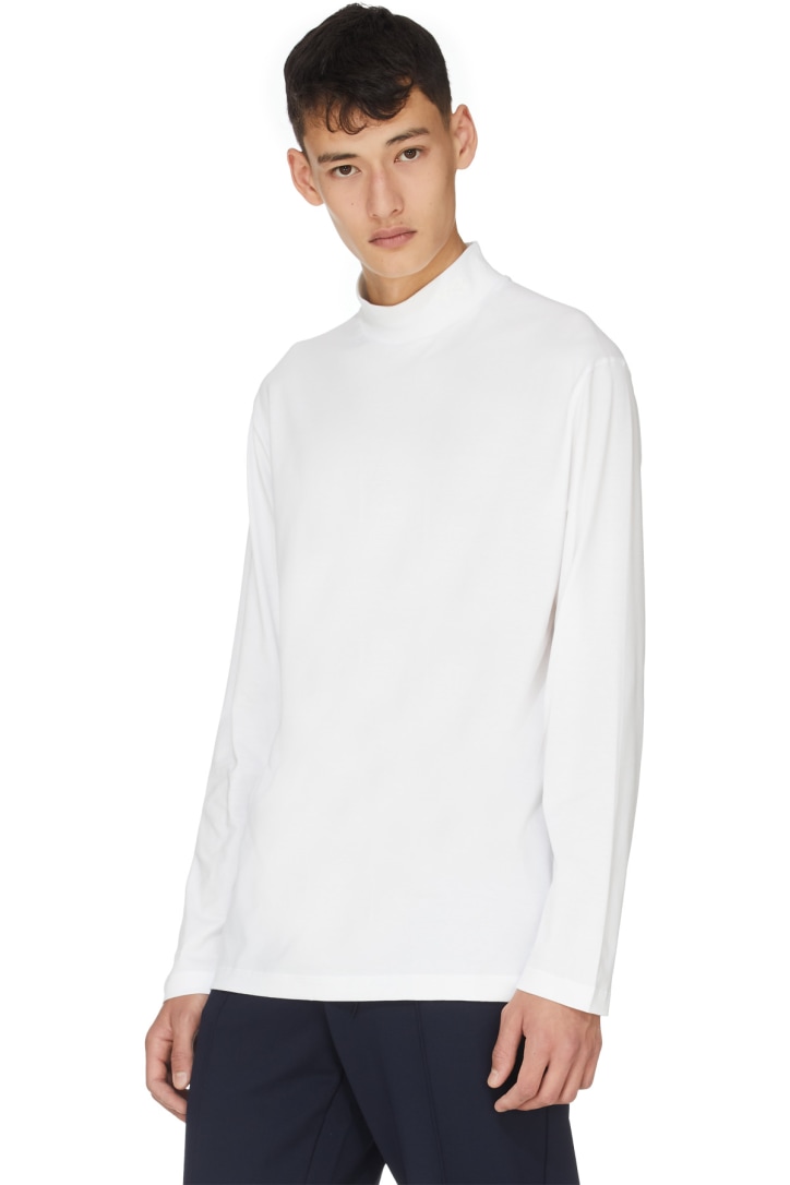 Download Y-3: Classic Long Sleeve Mock Neck T-Shirt - Core White ...