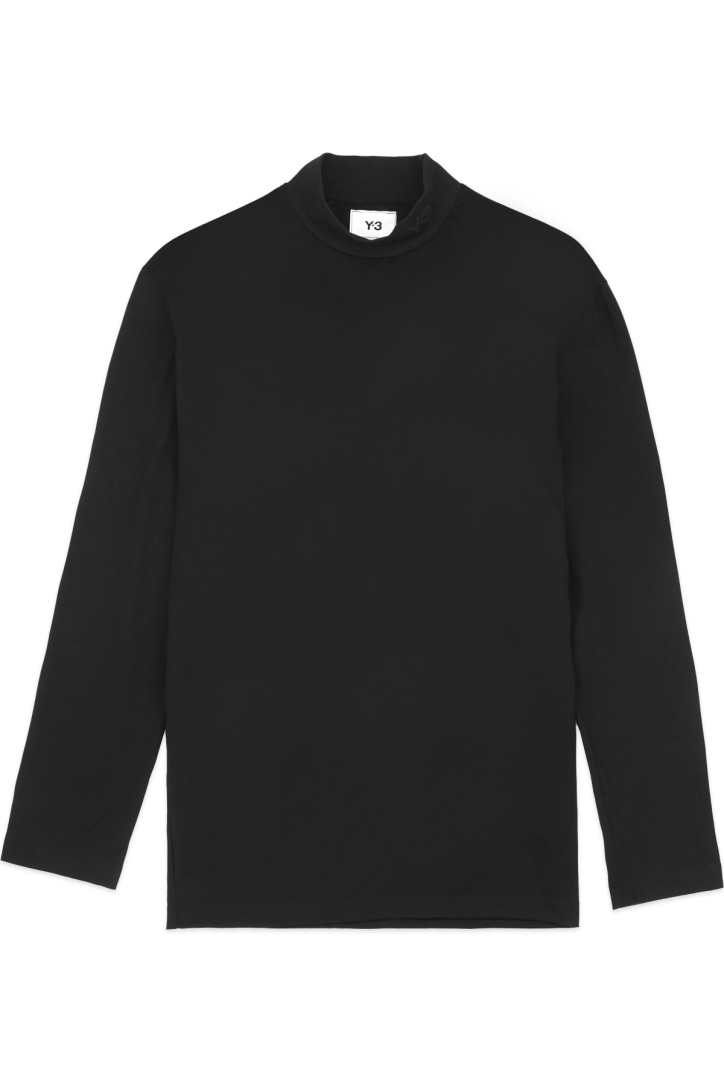 Download Y-3: Classic Long Sleeve Mock Neck T-Shirt - Black ...