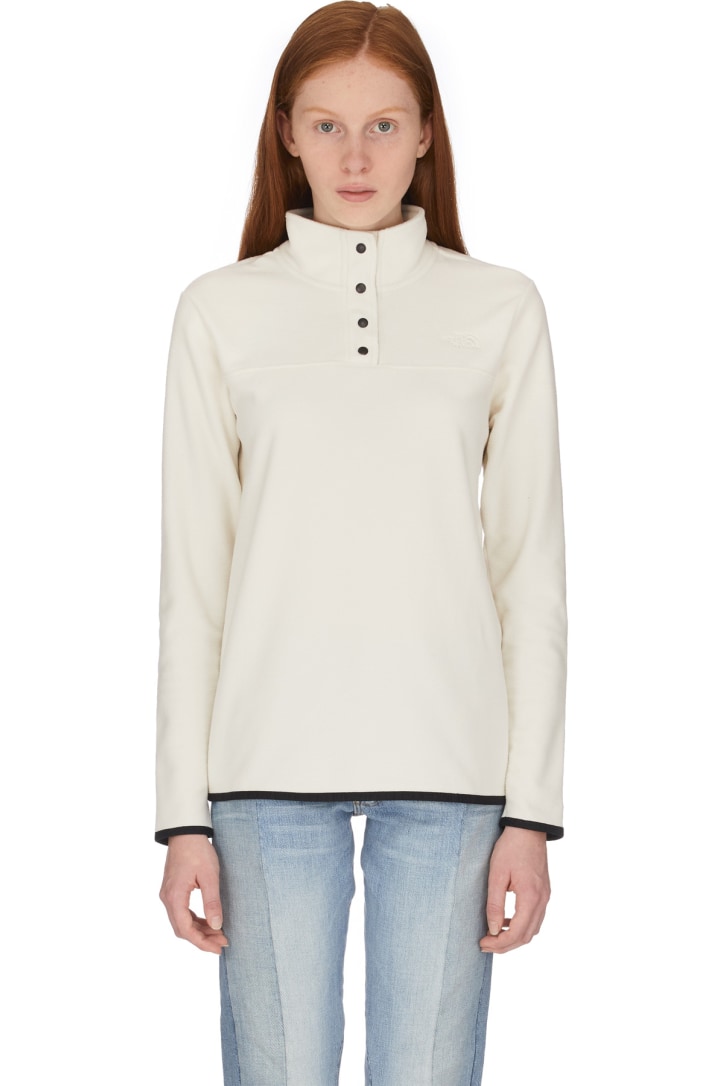 The North Face Tka Glacier Snap Neck Pullover Vintage White Influenceu