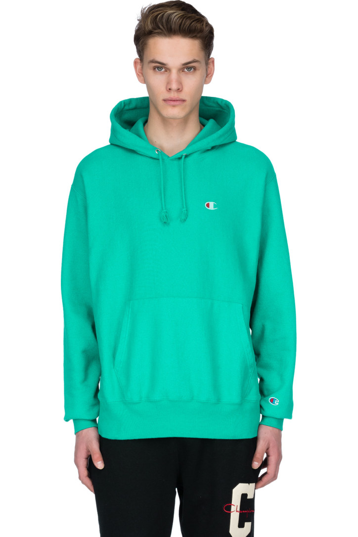 champion reverse weave teal pigment dyed hoodie