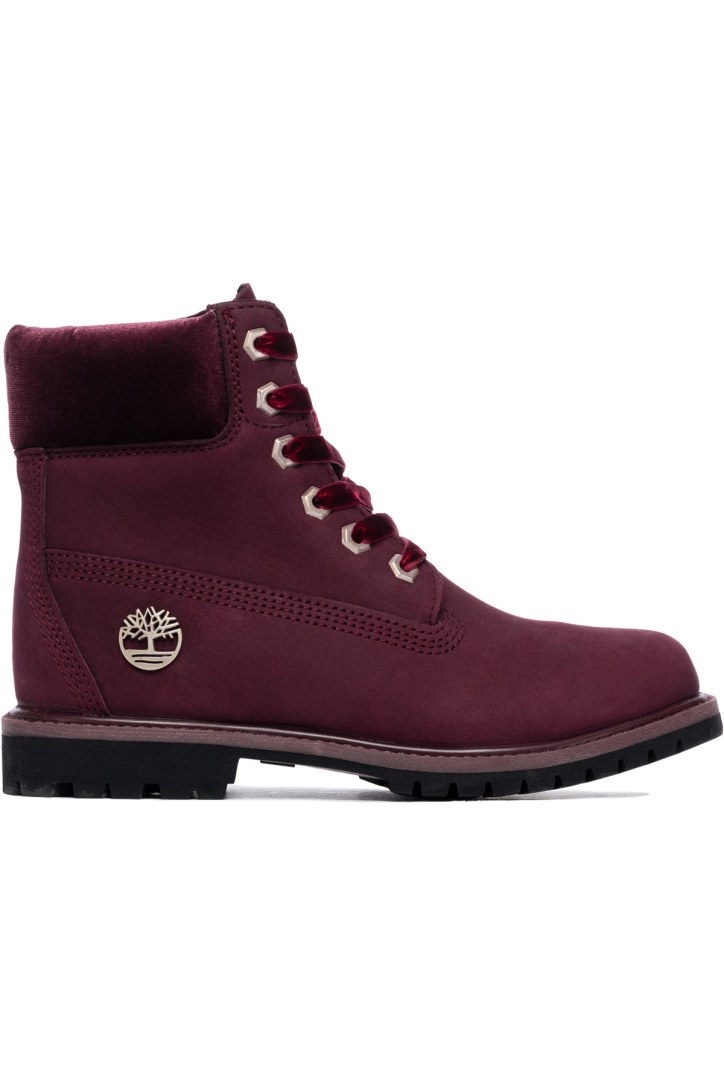 burgundy velvet timberland boots