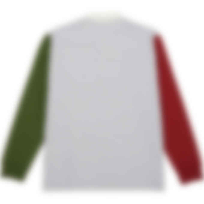 Maison Kitsuné - Parisien Colorblock Rugby Polo Sweater - Grey Melange
