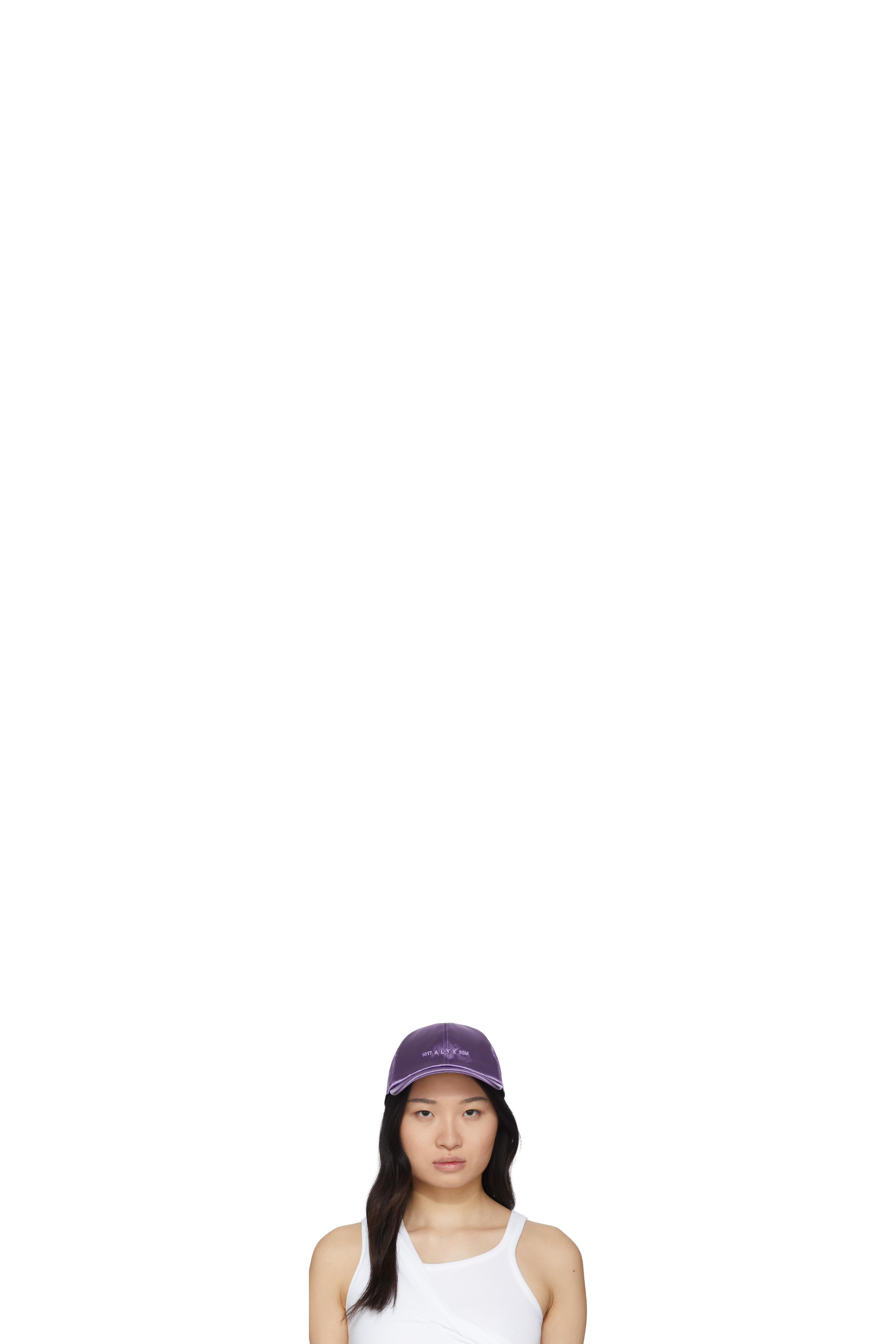 Purple Satin Logo Buckle Cap