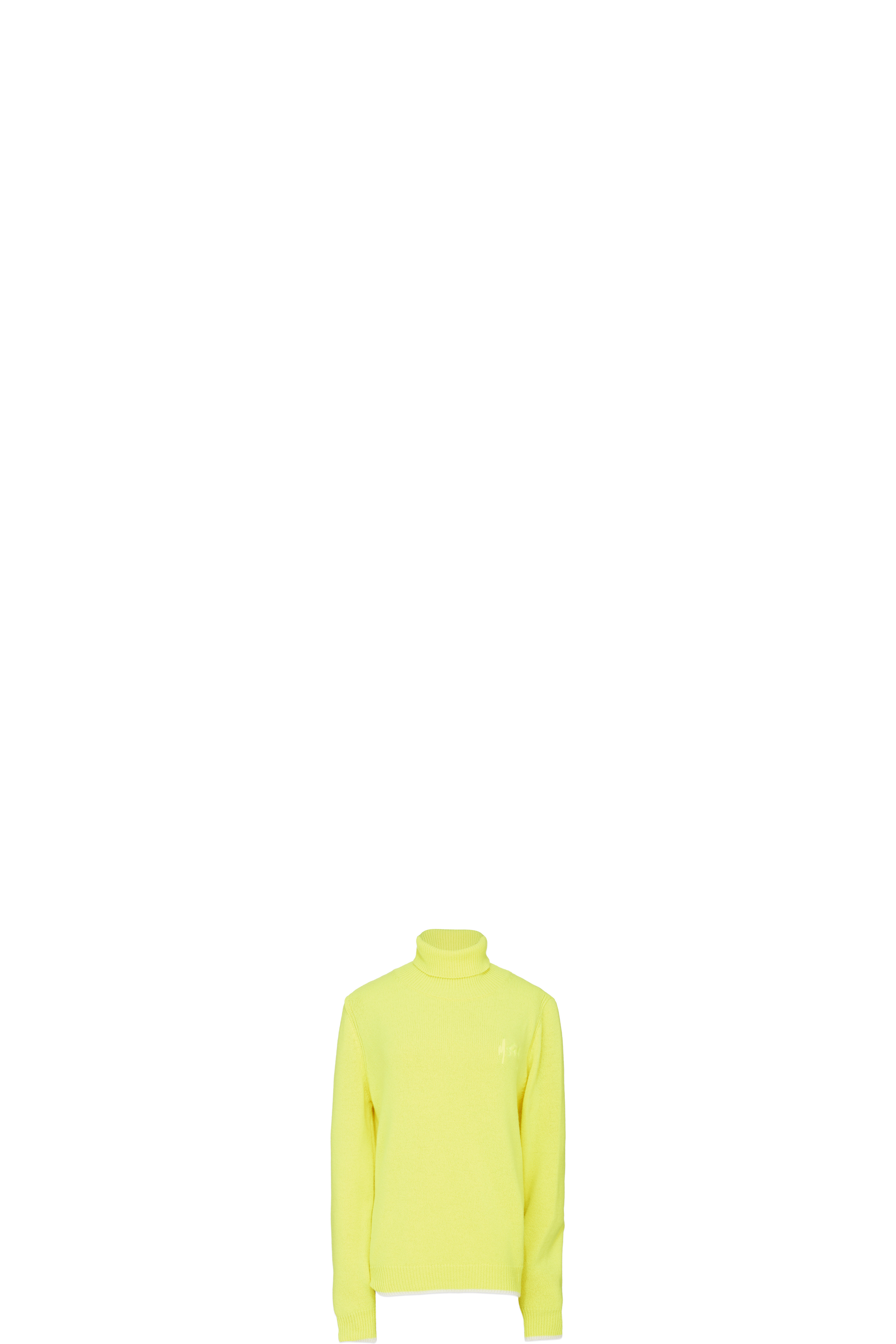 Yellow Logo Knit Cashmere Turtleneck