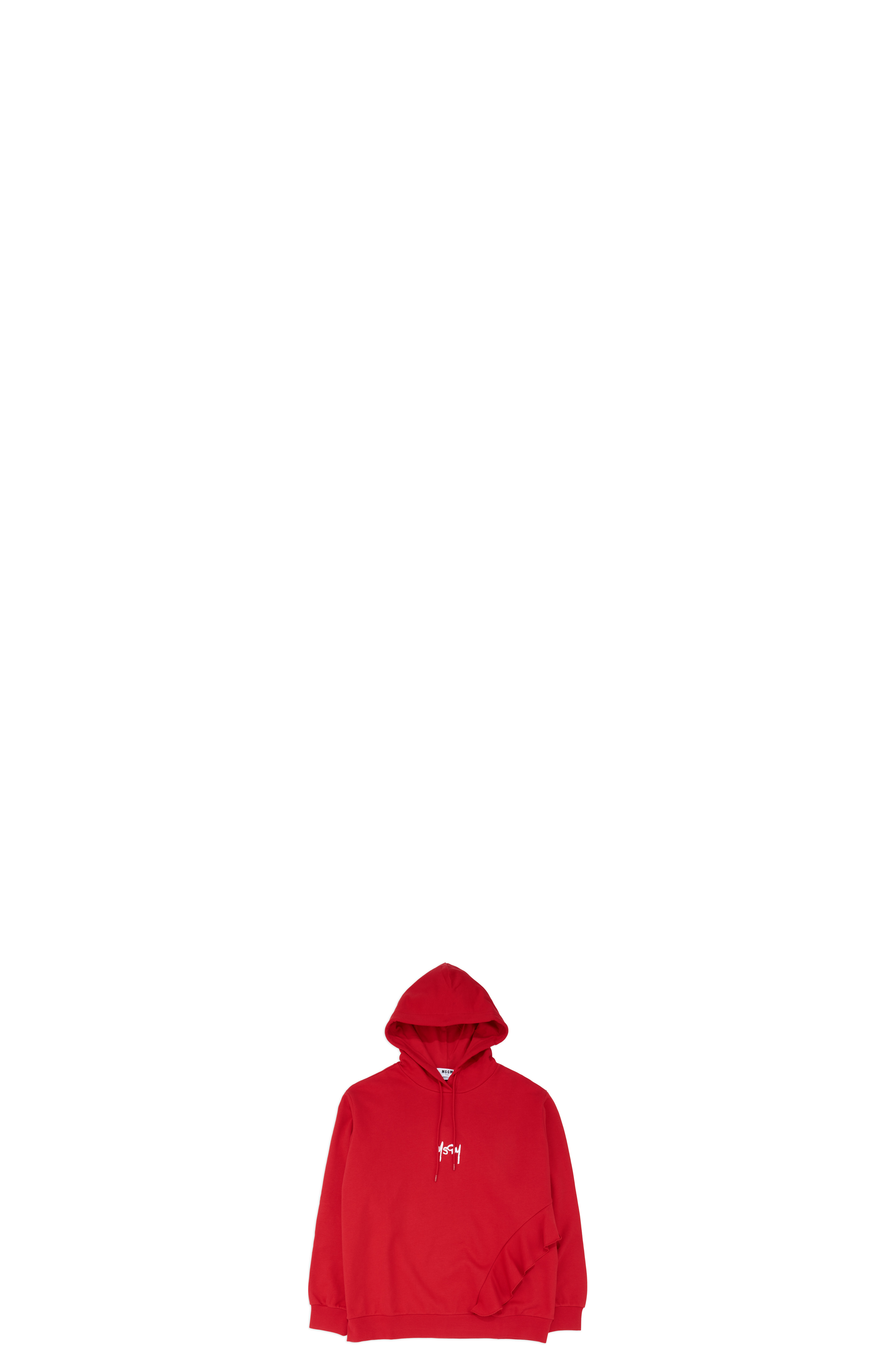 Veste à Capuche à Volants avec logo brodé Rouge