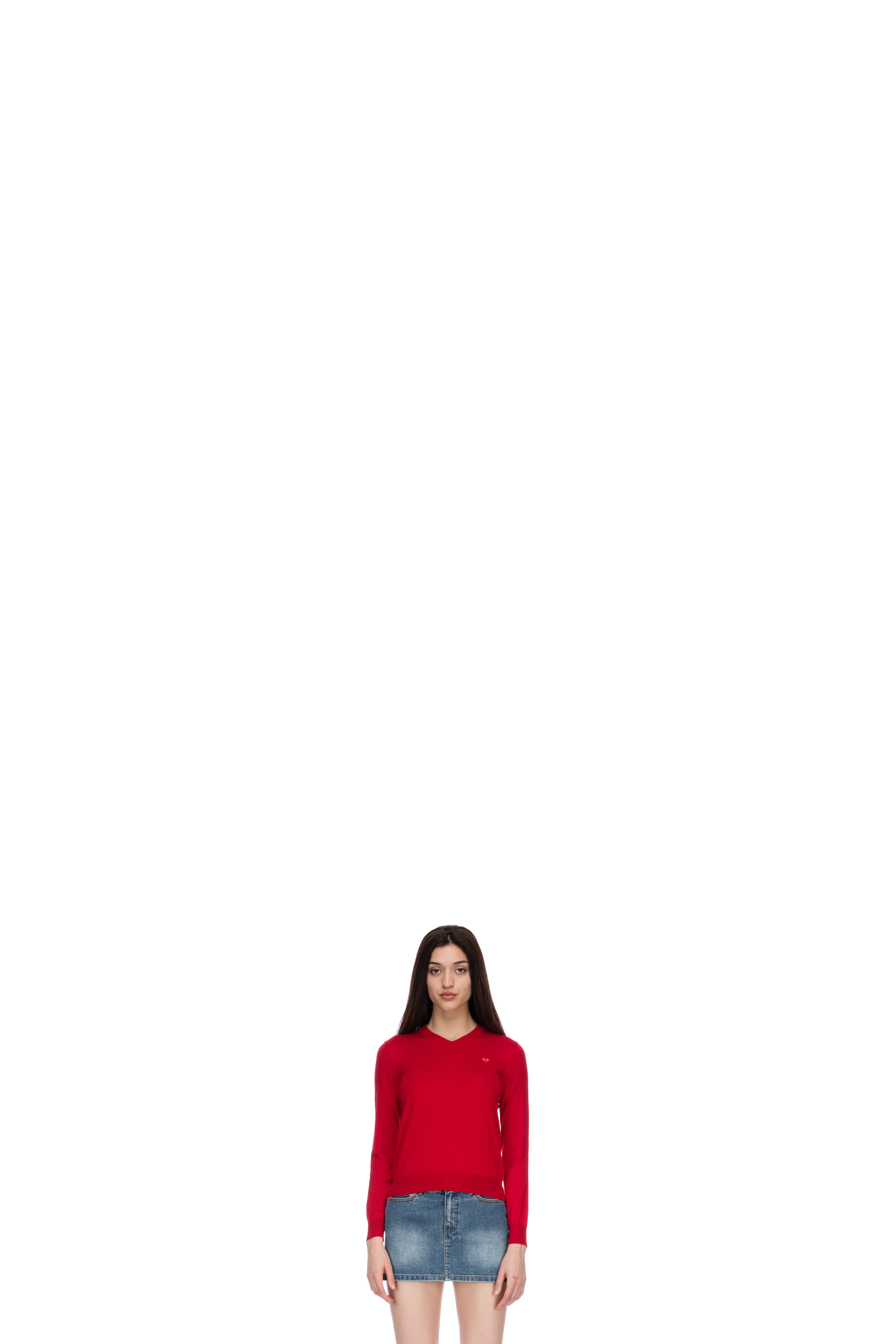 Pull Petit Coeur Rouge Rouge