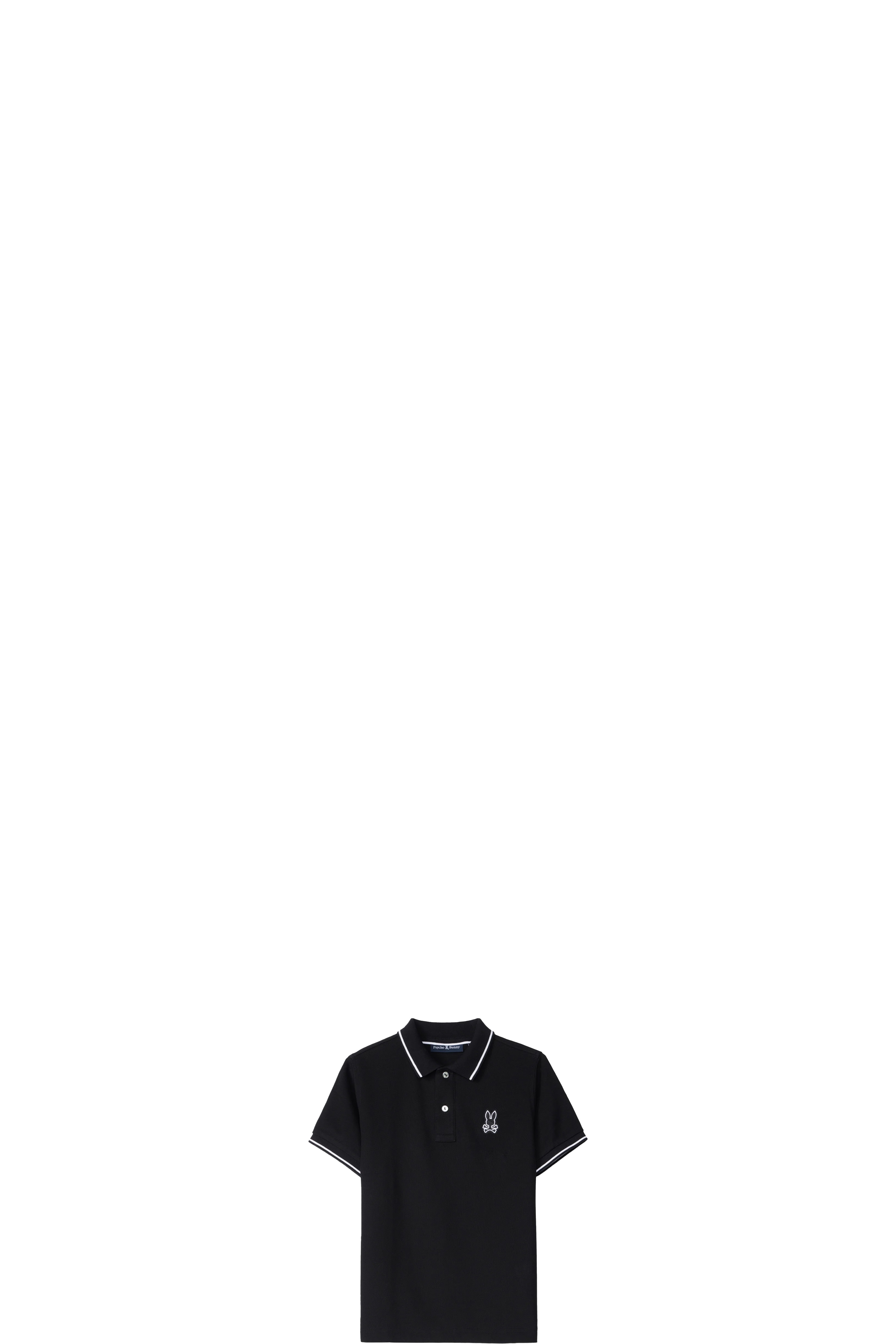 Black Lenox Pique Polo Shirt