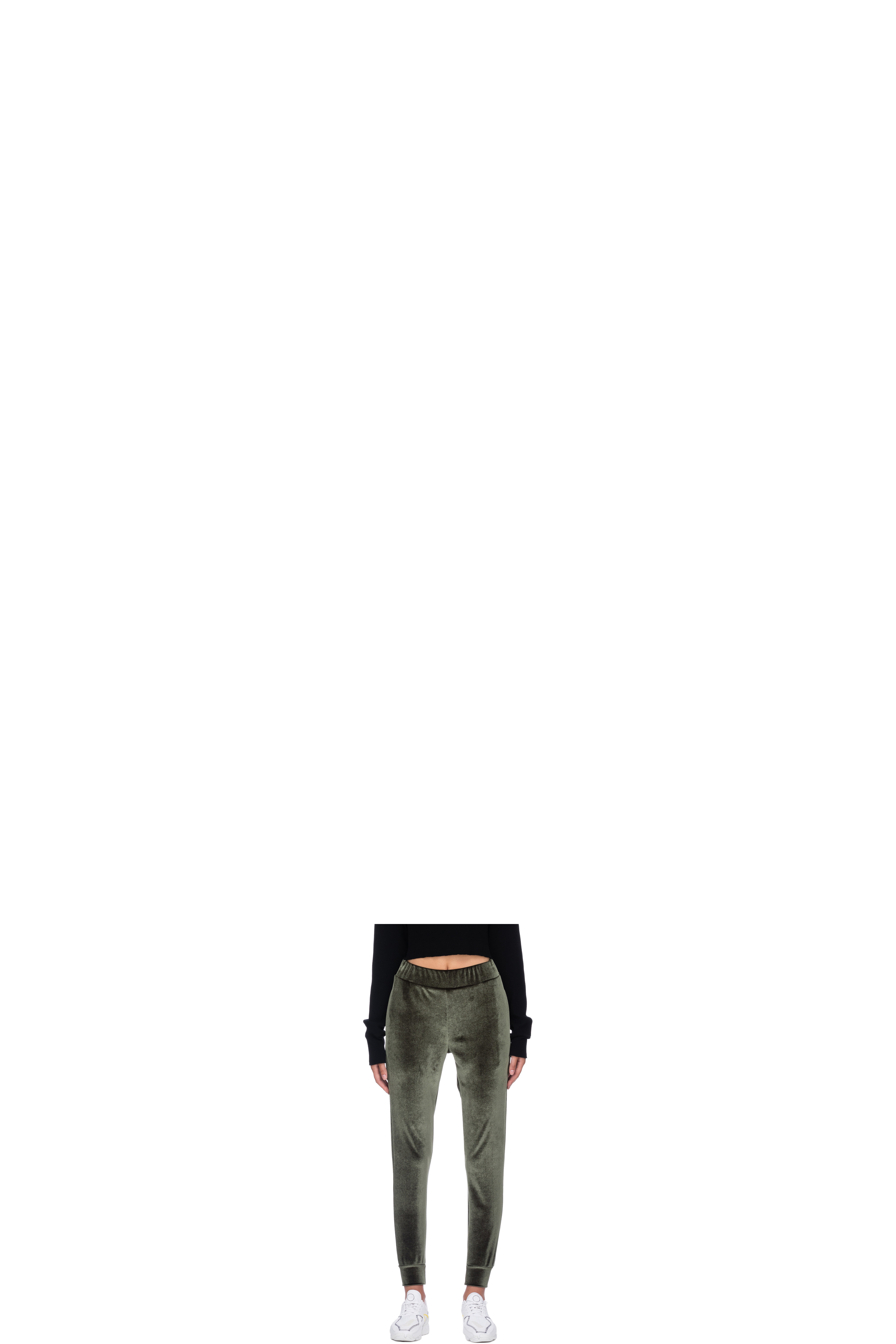 Green High Waisted Velour Gym Pants