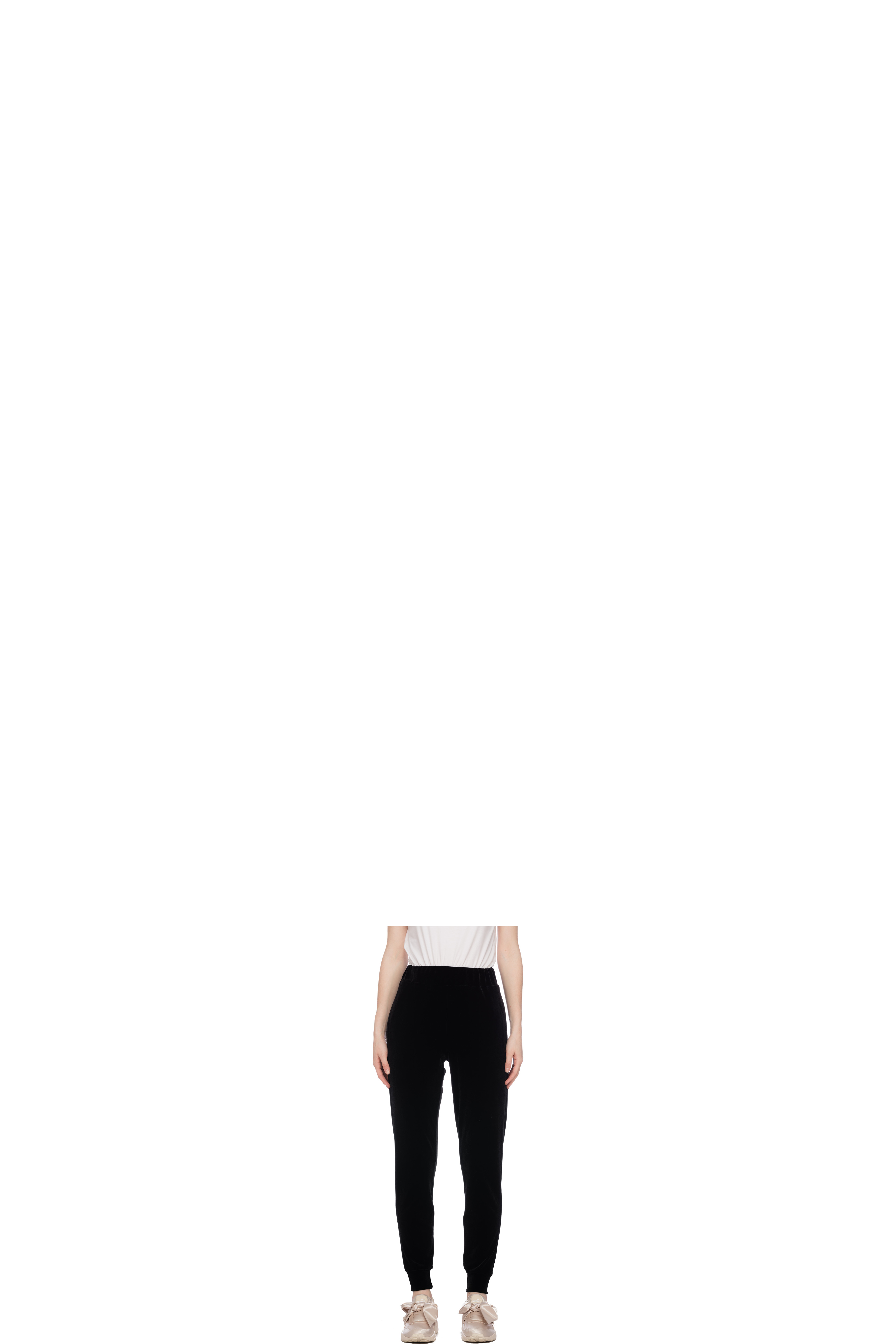 Black High Waisted Velour Gym Pants