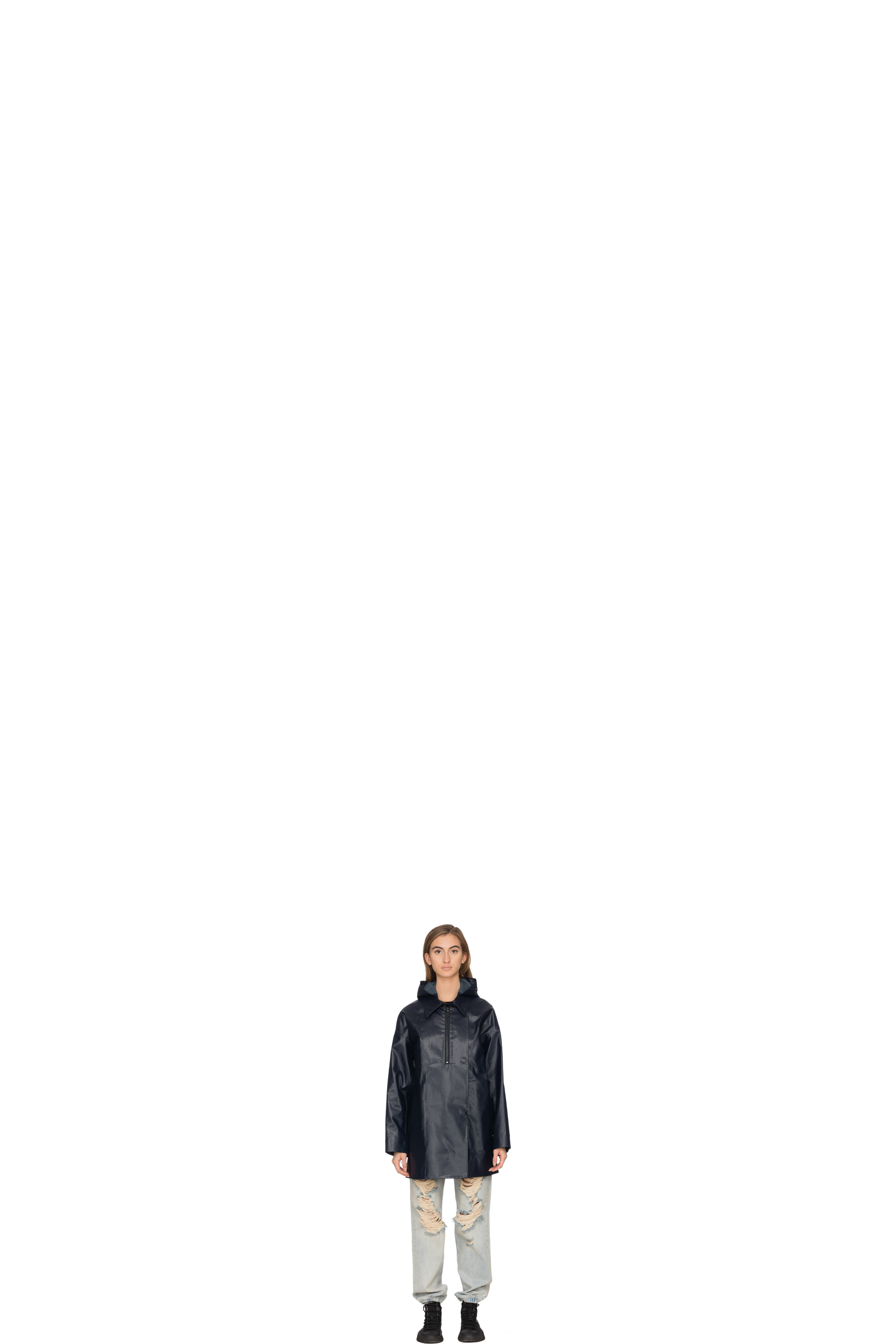 Manteau Imperméable Toile Cirée brun Bleu