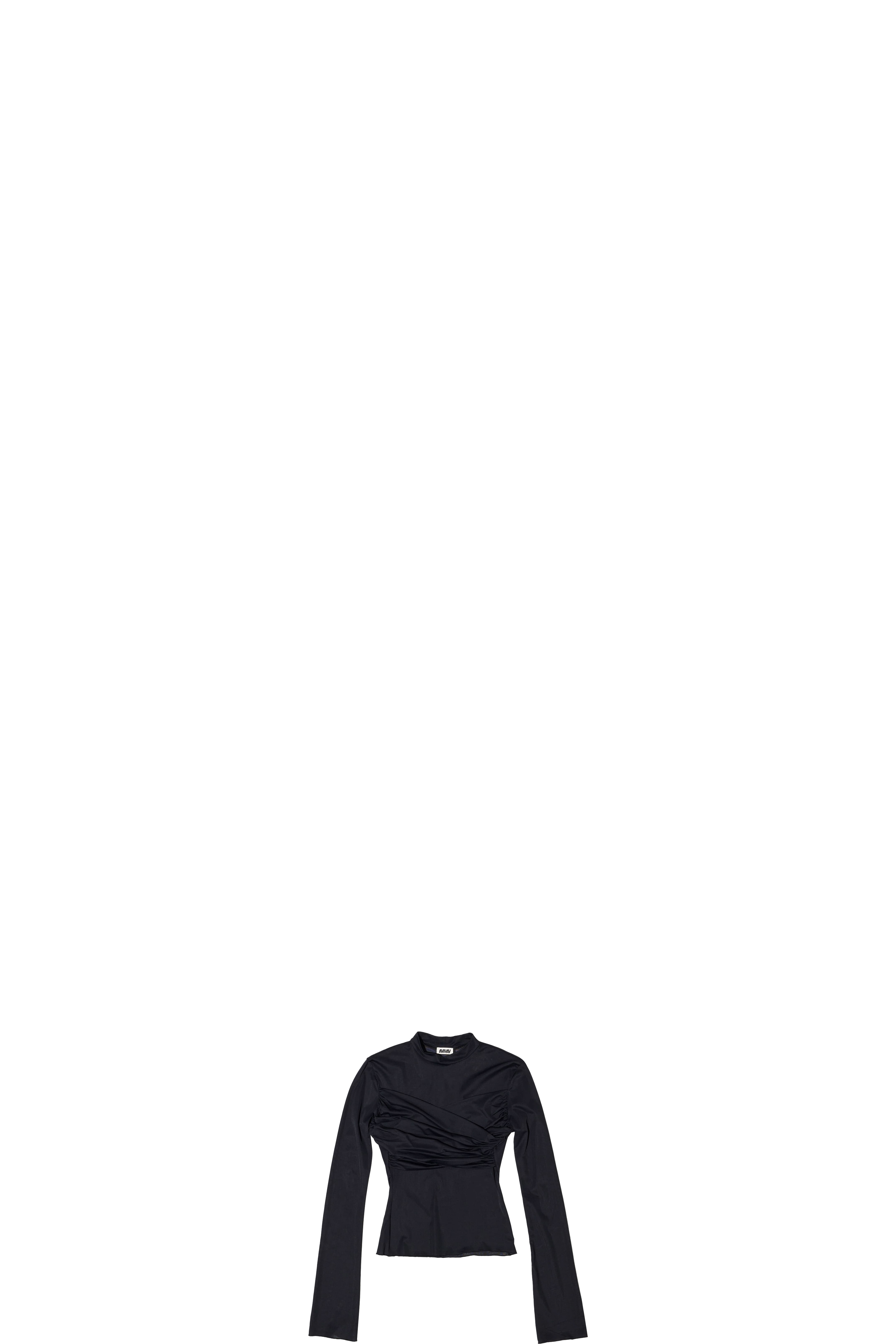 Black Long sleeve Wrap Bandeau Top