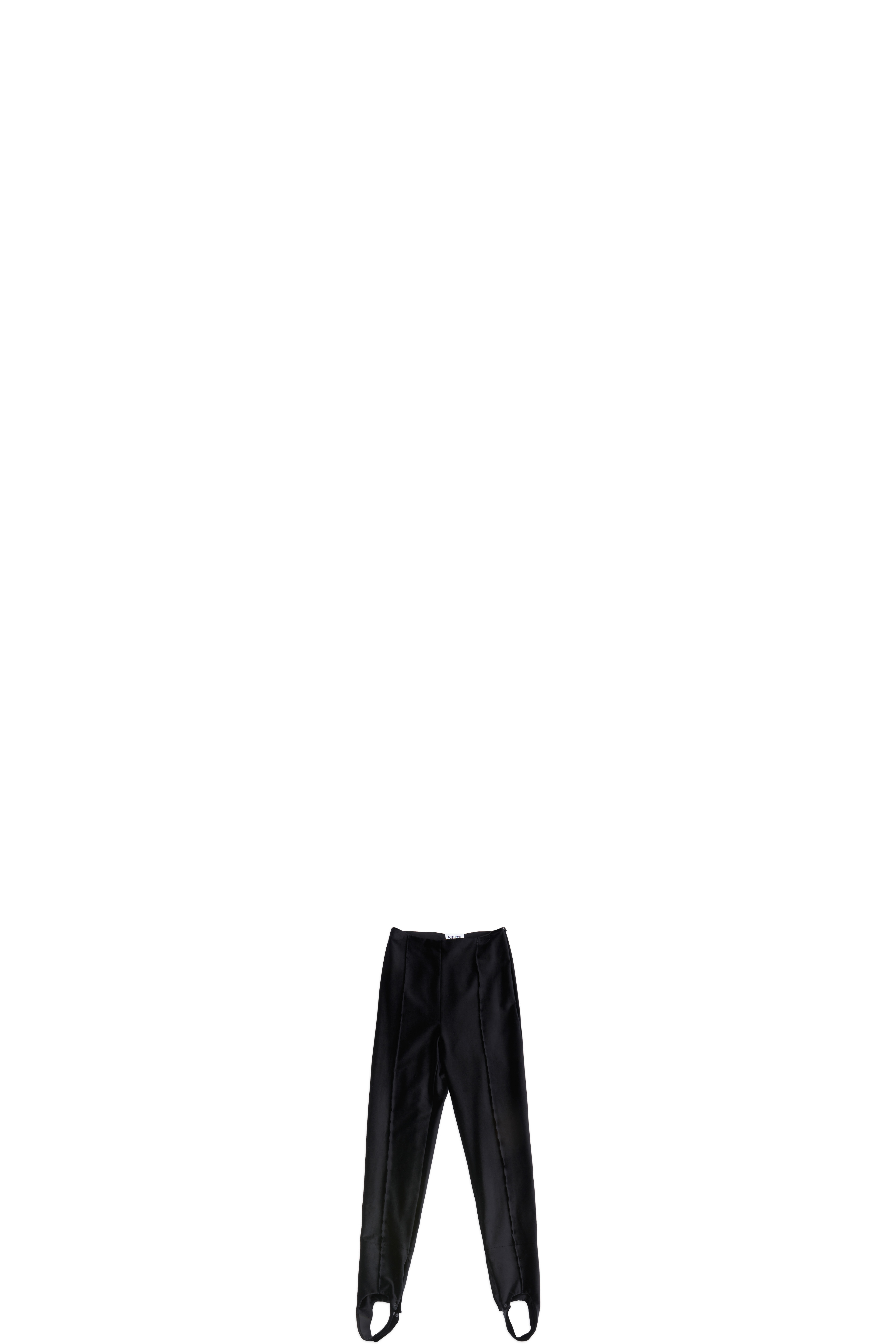 Black Velour Stirrup Leggings