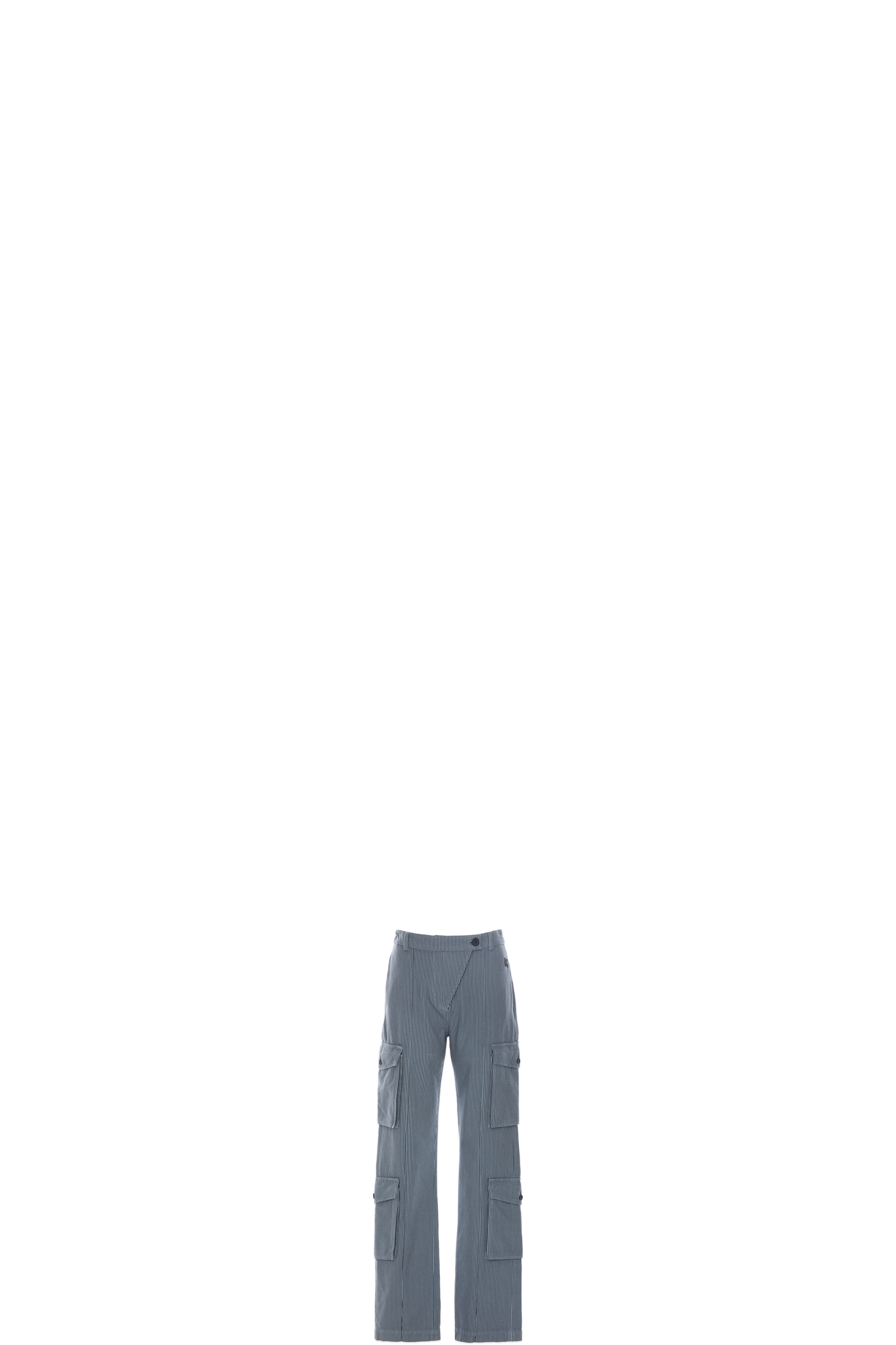 Grey Flared Cargo Pants