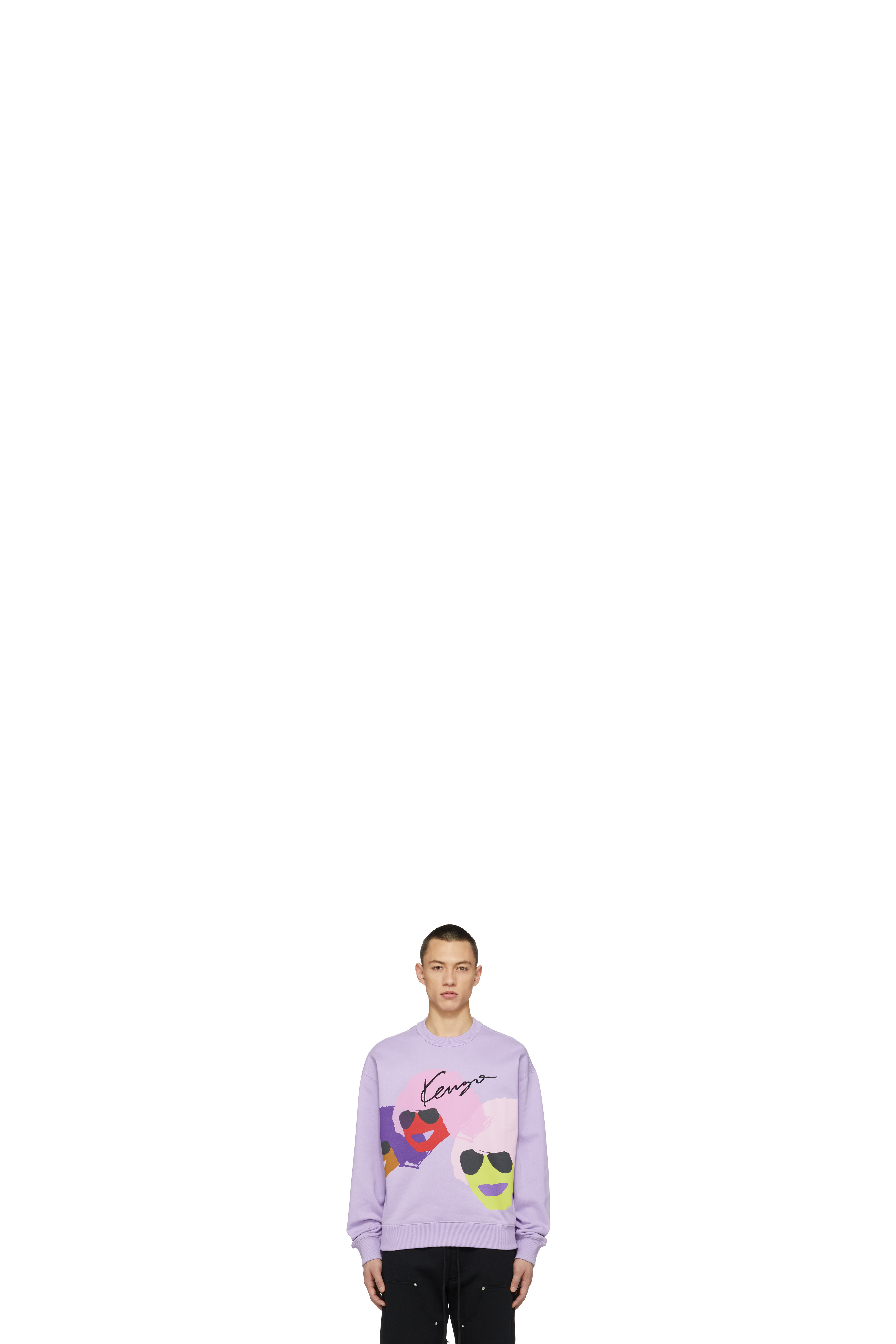 Purple 'Kenzo Tribute' Oversize Crew Sweater