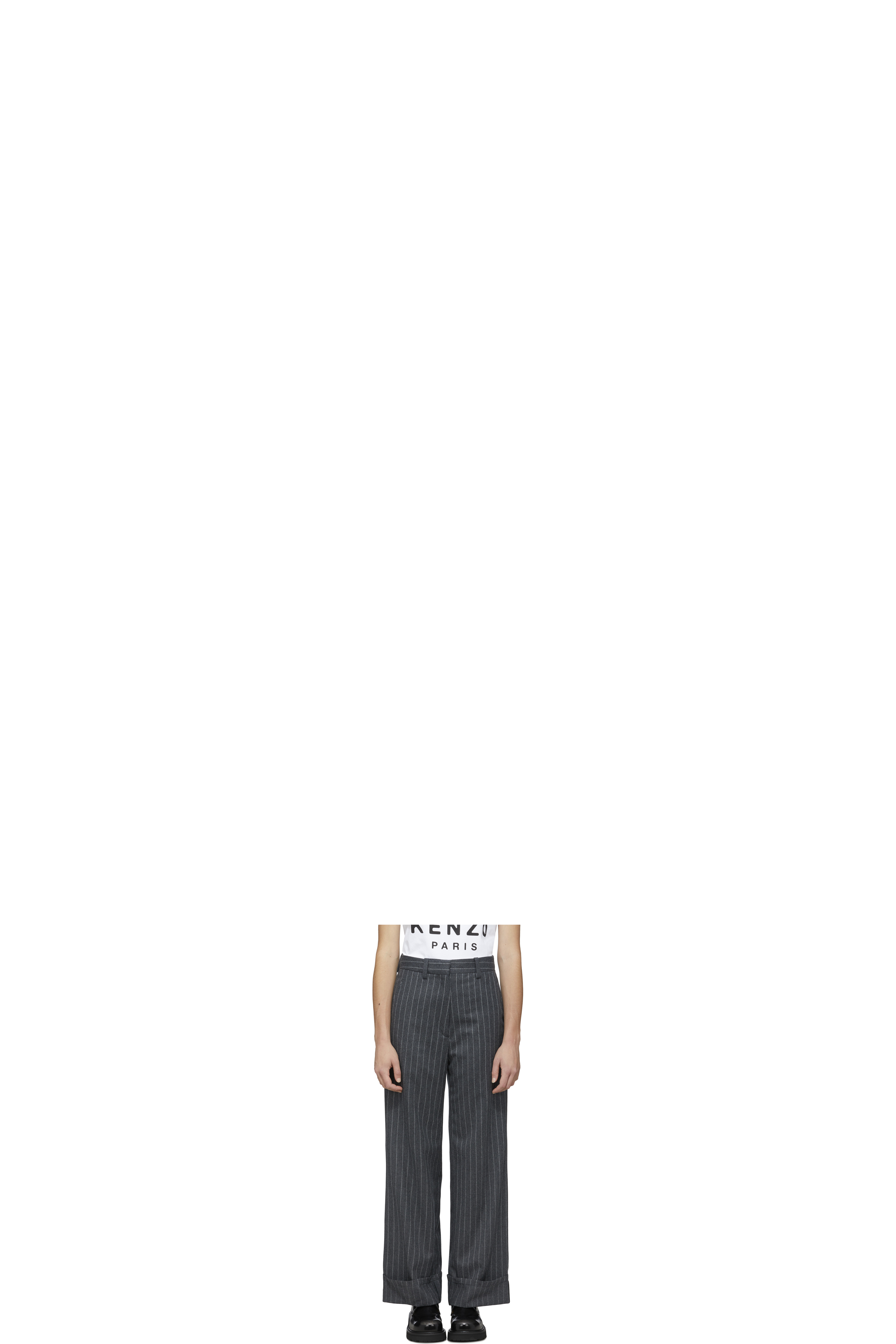 Grey Striped Pants