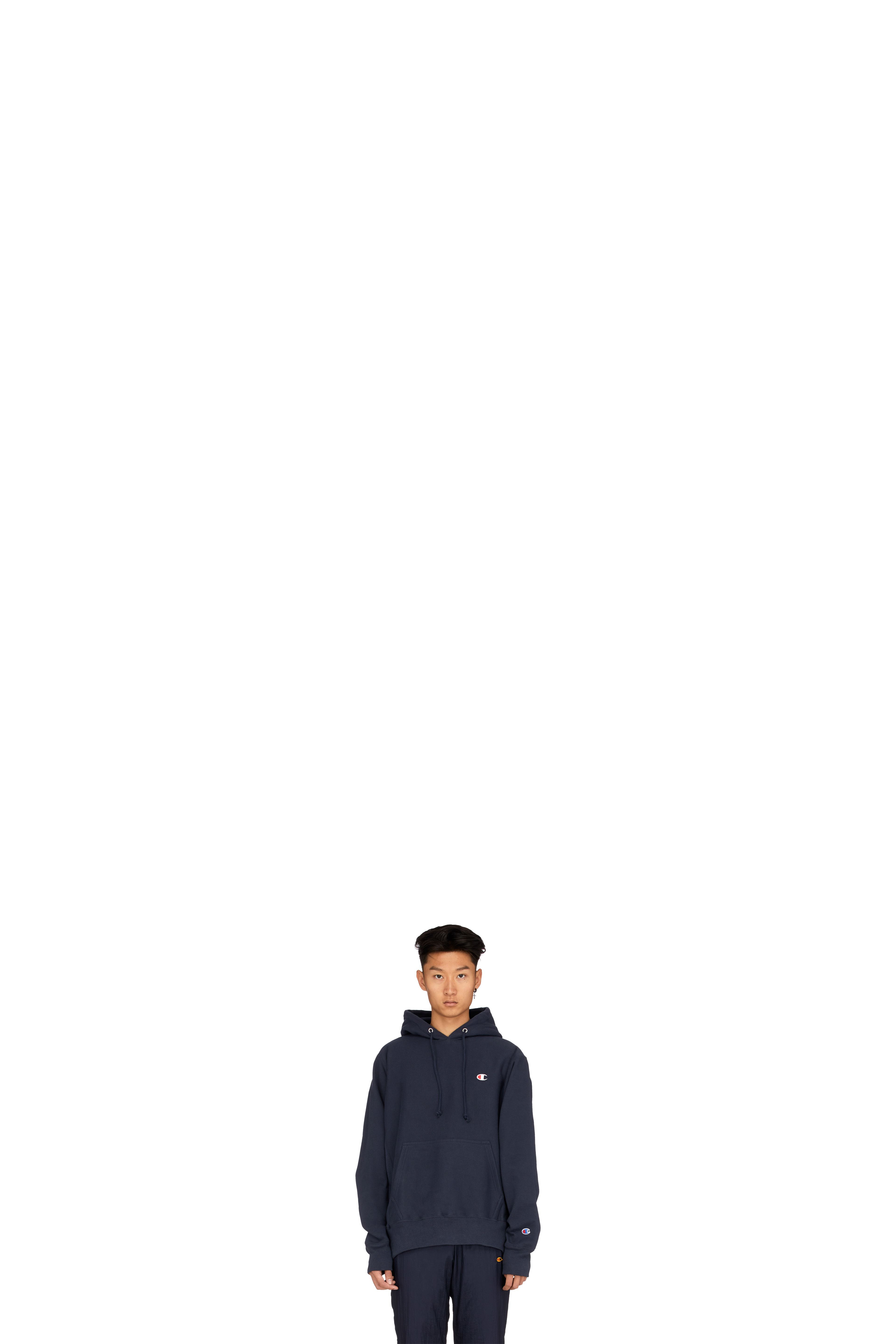 Blue Reverse Weave Hoodie