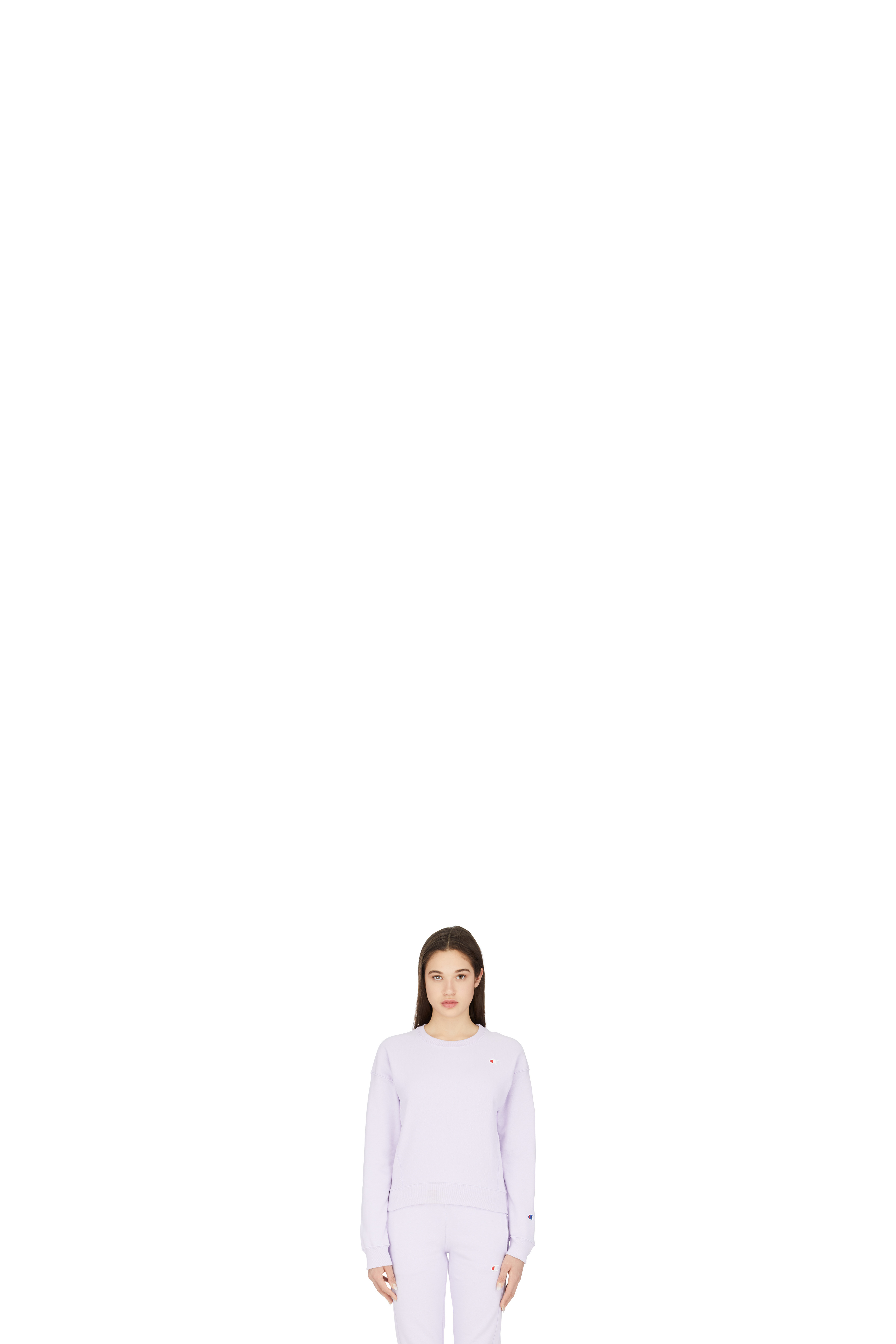 Purple Reverse Weave Crewneck Sweater