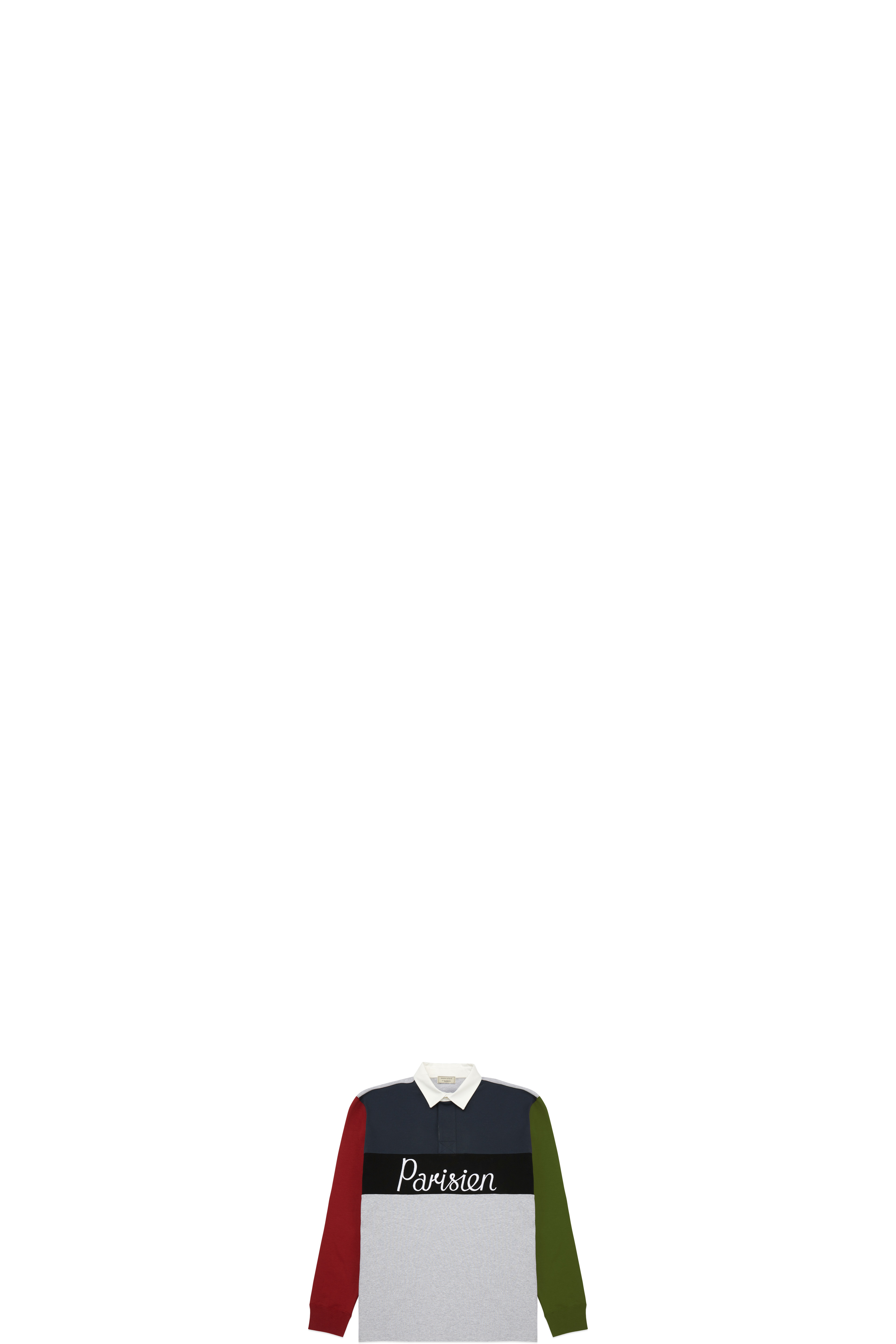 Pull Polo Parisien Colorblock Rugby Gris