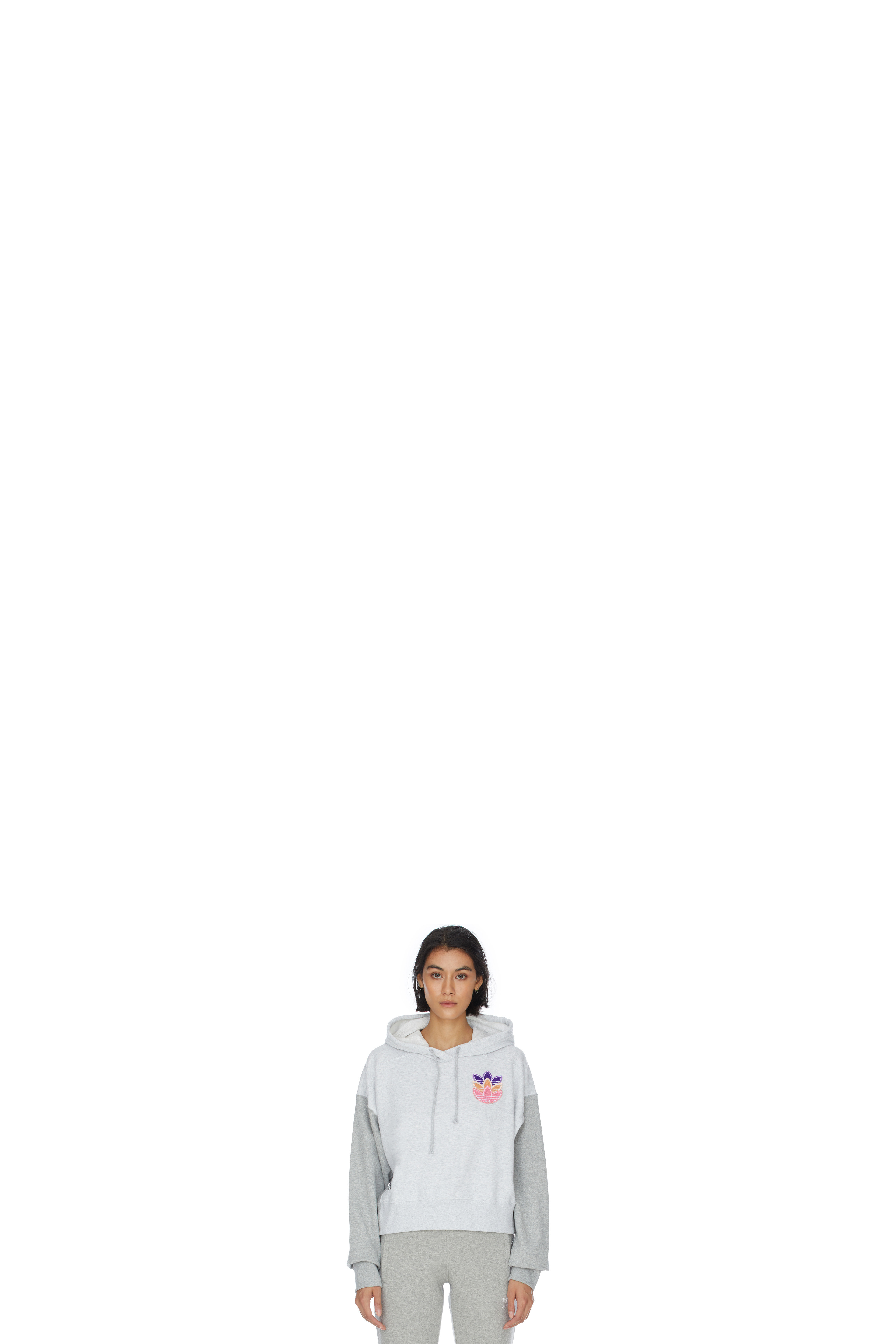 Grey Play Logo Cropped Hoodie
