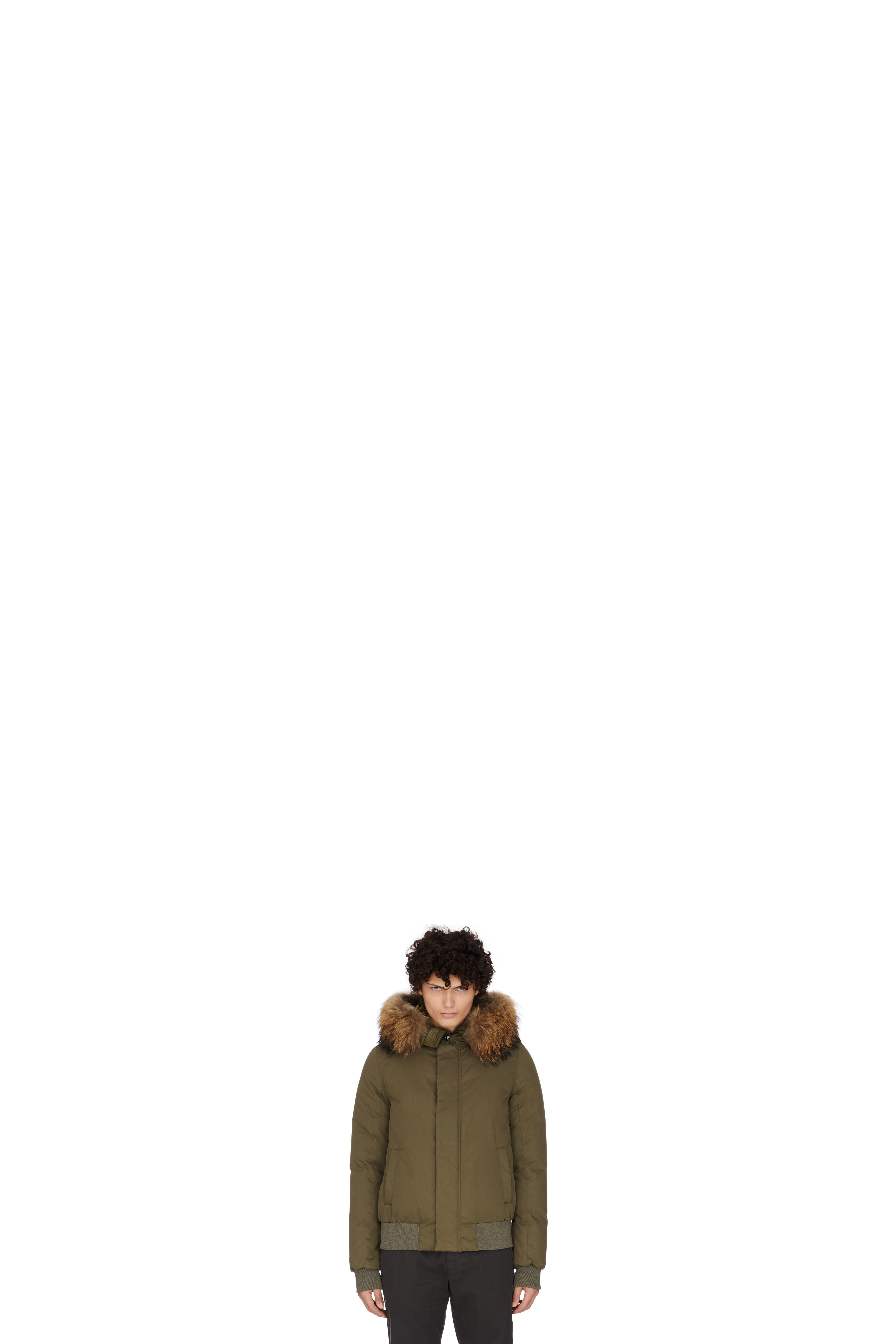 Green Double Garment Hooded Bomber