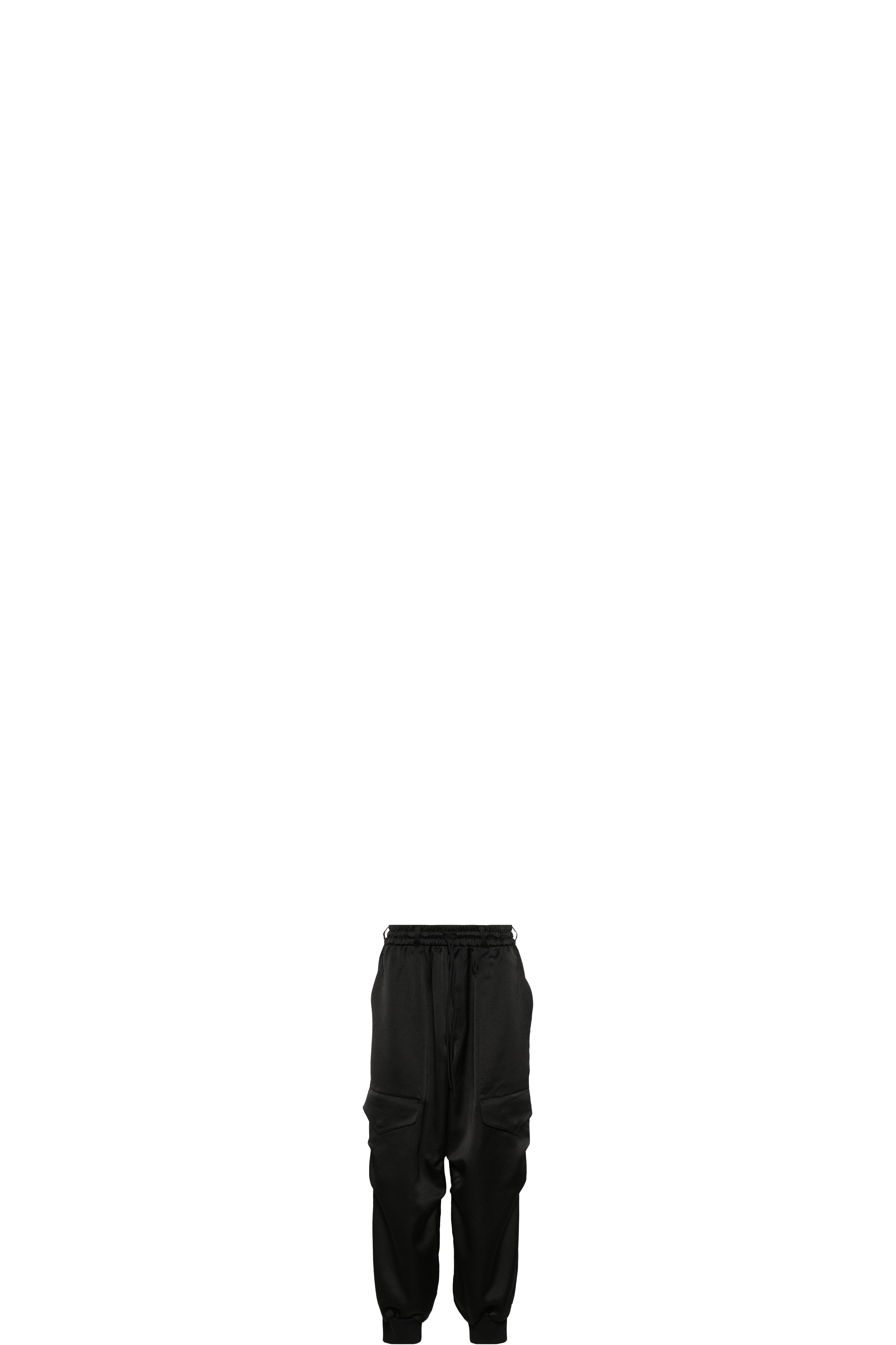 Black Tech Seersucker Cargo Pants