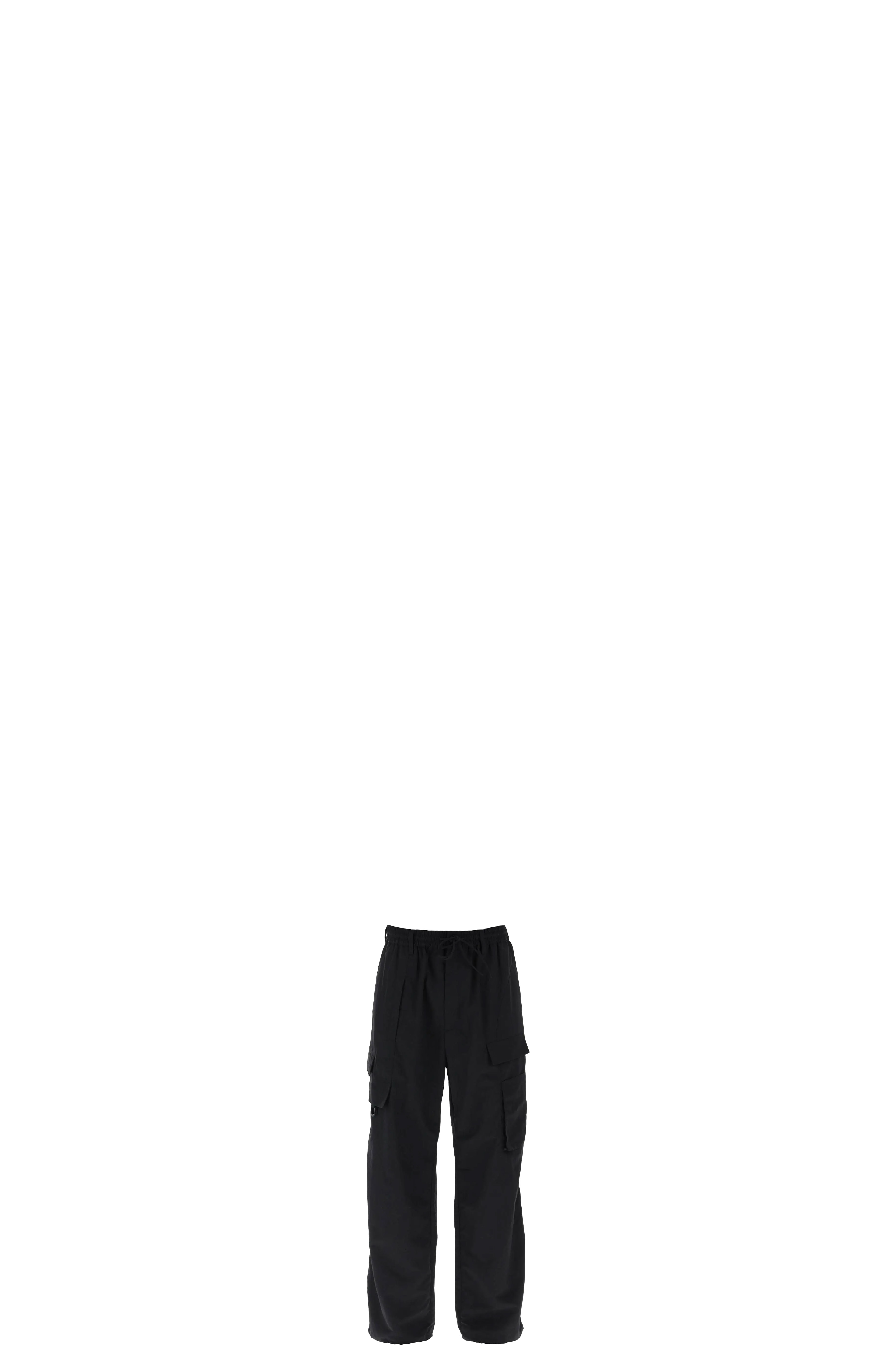 Black Crinkle Nylon Pants