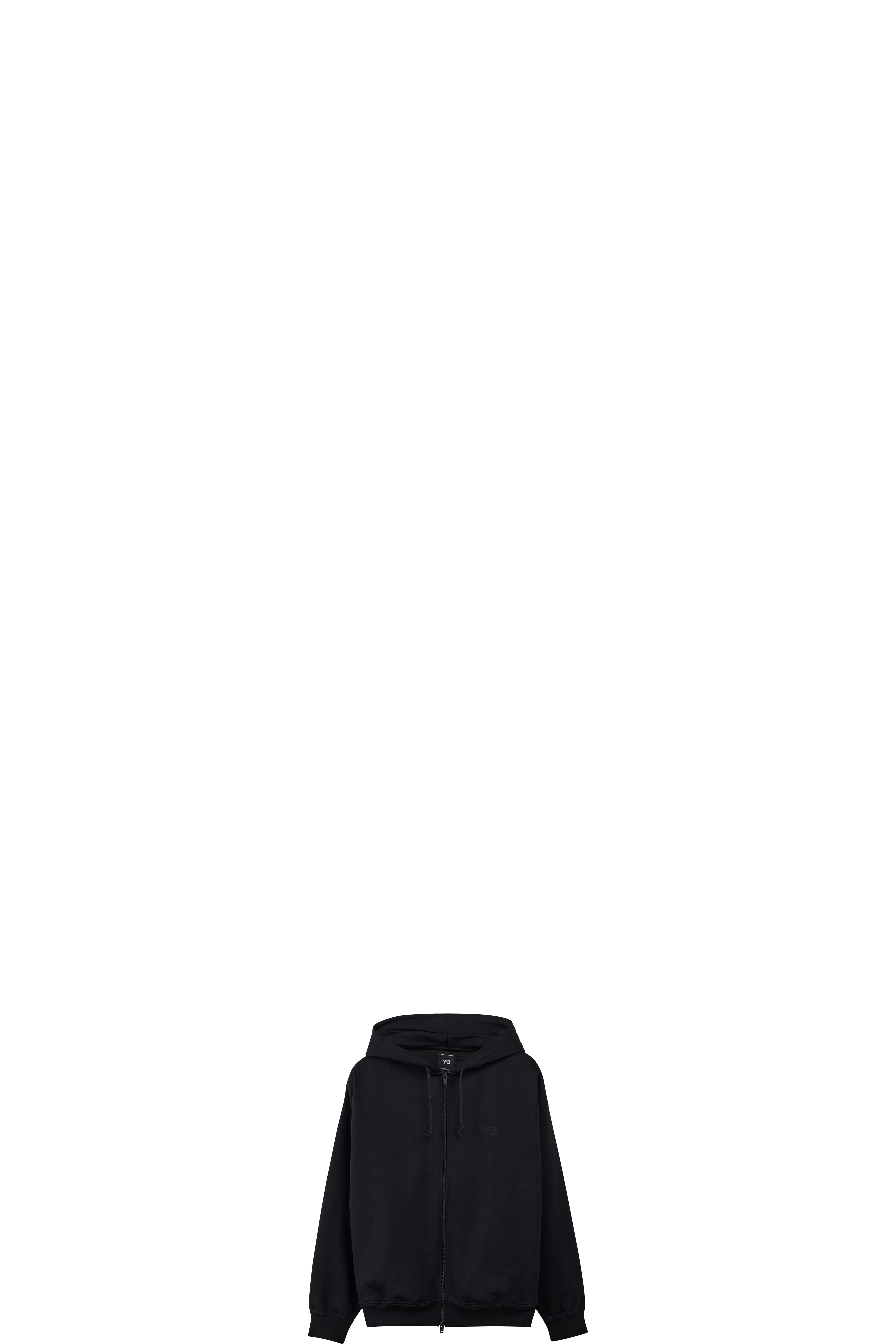 Sweat à capuche zippé en éponge brossée Noir