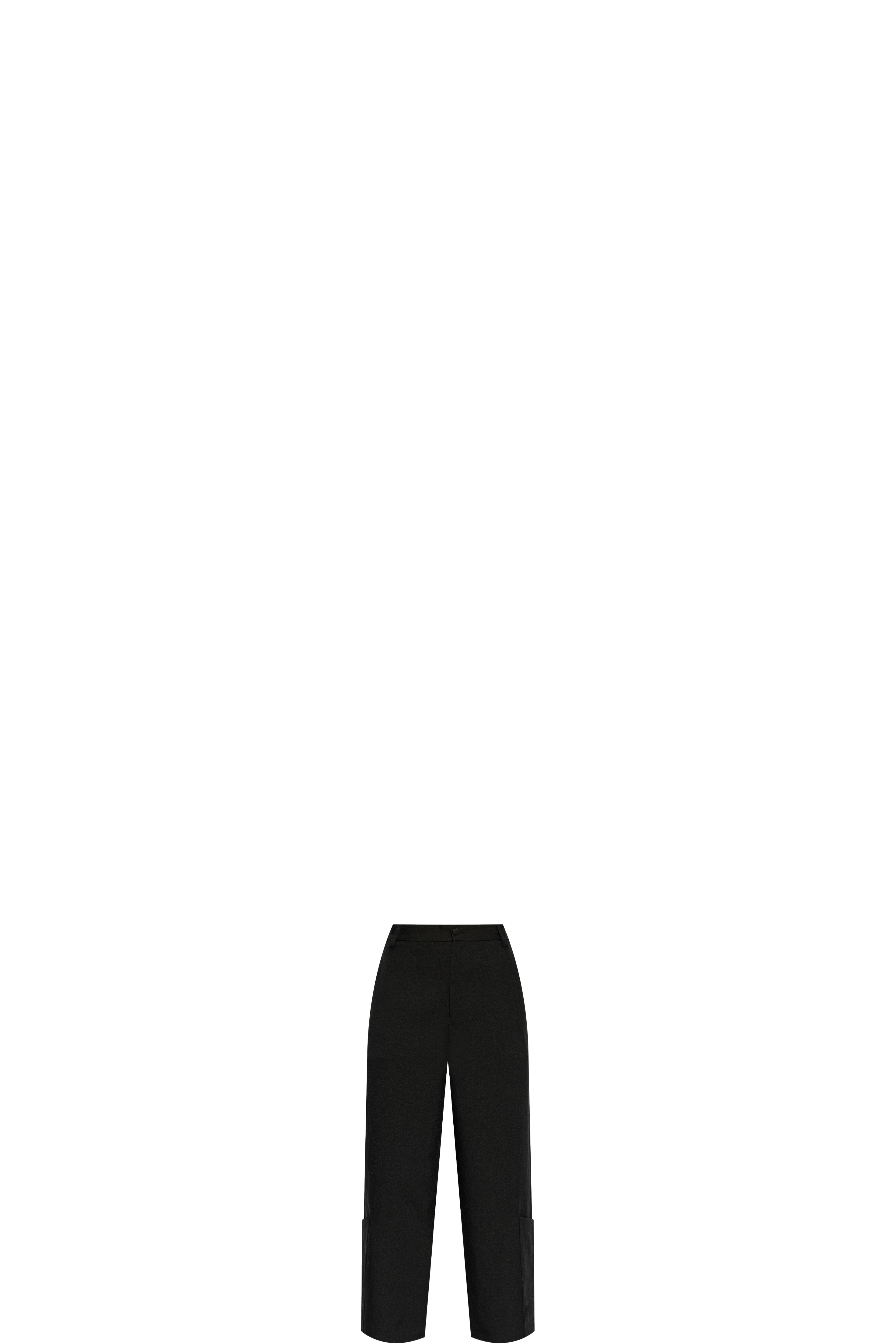 Black Sport Uniform Wide Leg Pants